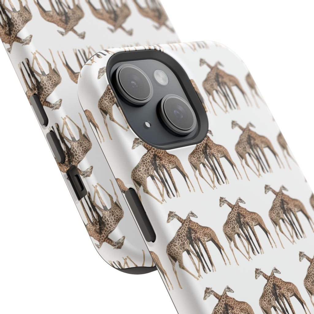 Giraffe Nature Photo Magnetic iPhone & Samsung Case — MagSafe Compatible, Dual-Layer Impact-Resistant Cover, Wildlife Gift