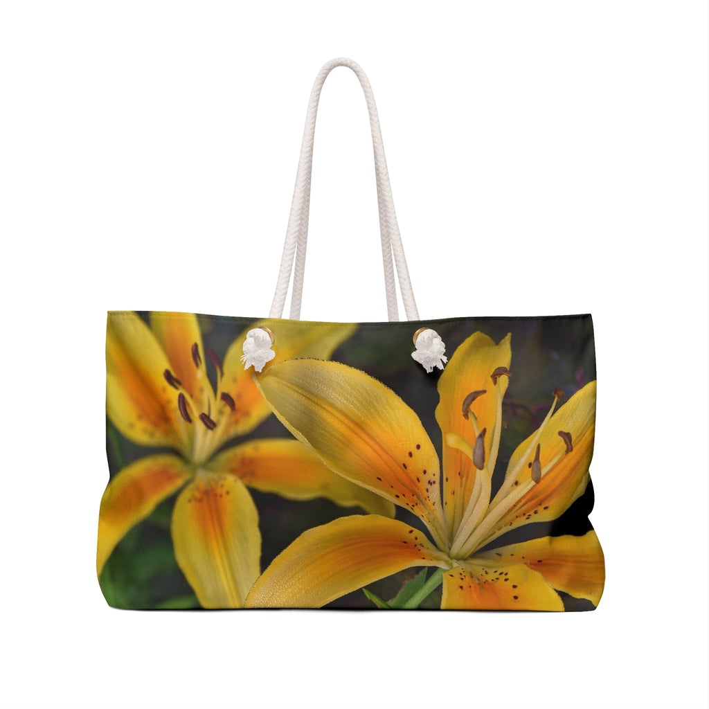 Yellow Lily Weekender Bag – Floral Travel Tote