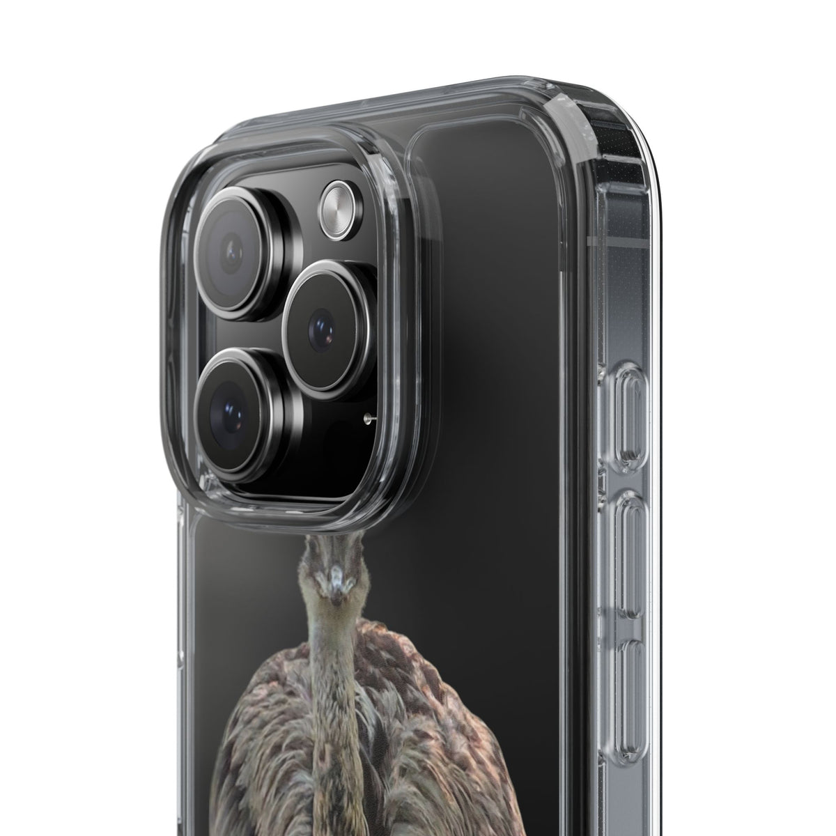 Clear Emu Bird iPhone Case — Cute Wildlife Nature Photo Design, Impact-Resistant Clear Phone Cover, Bird Lover Gift