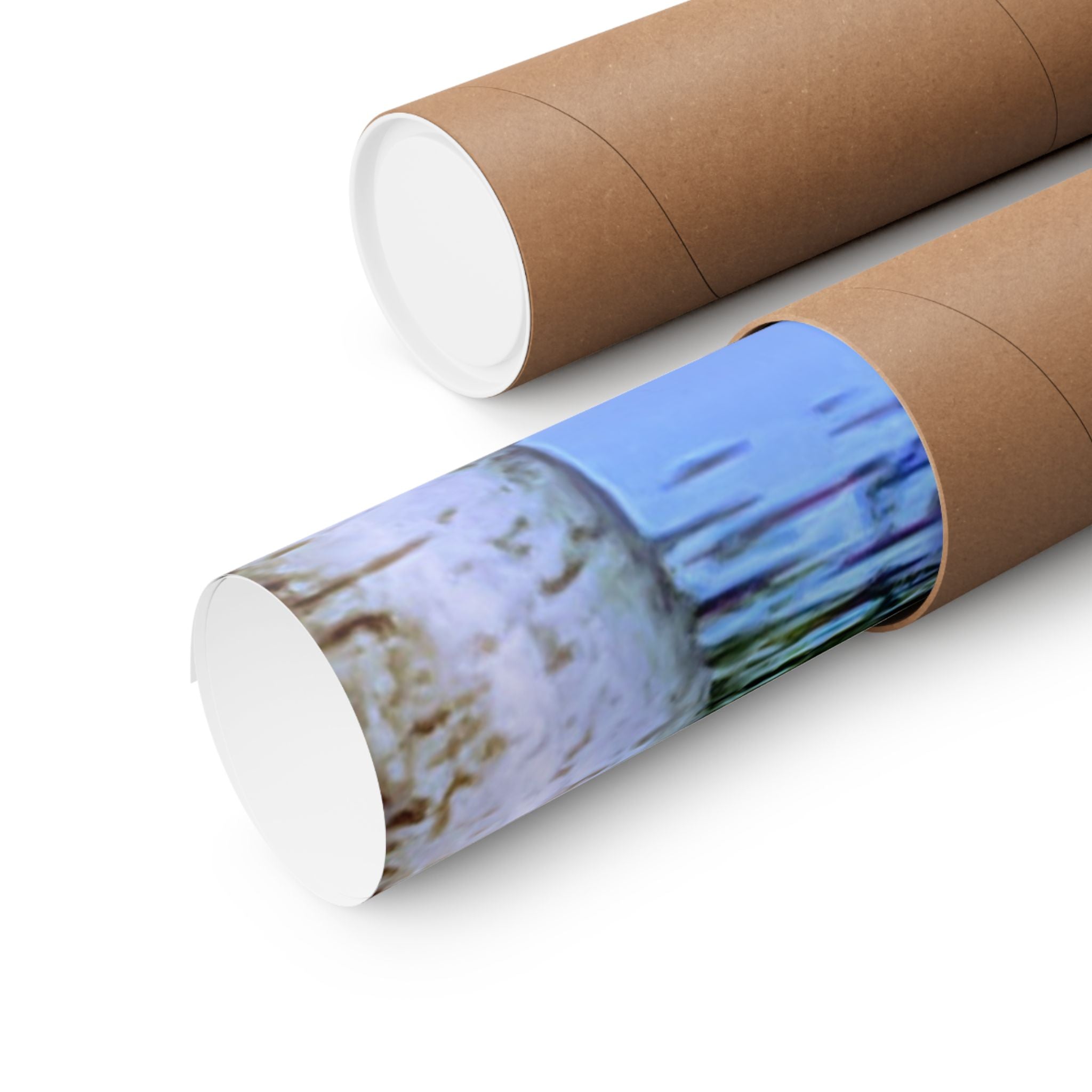 Birch Lake Reflection Matte Poster — Vertical Nature Wall Art