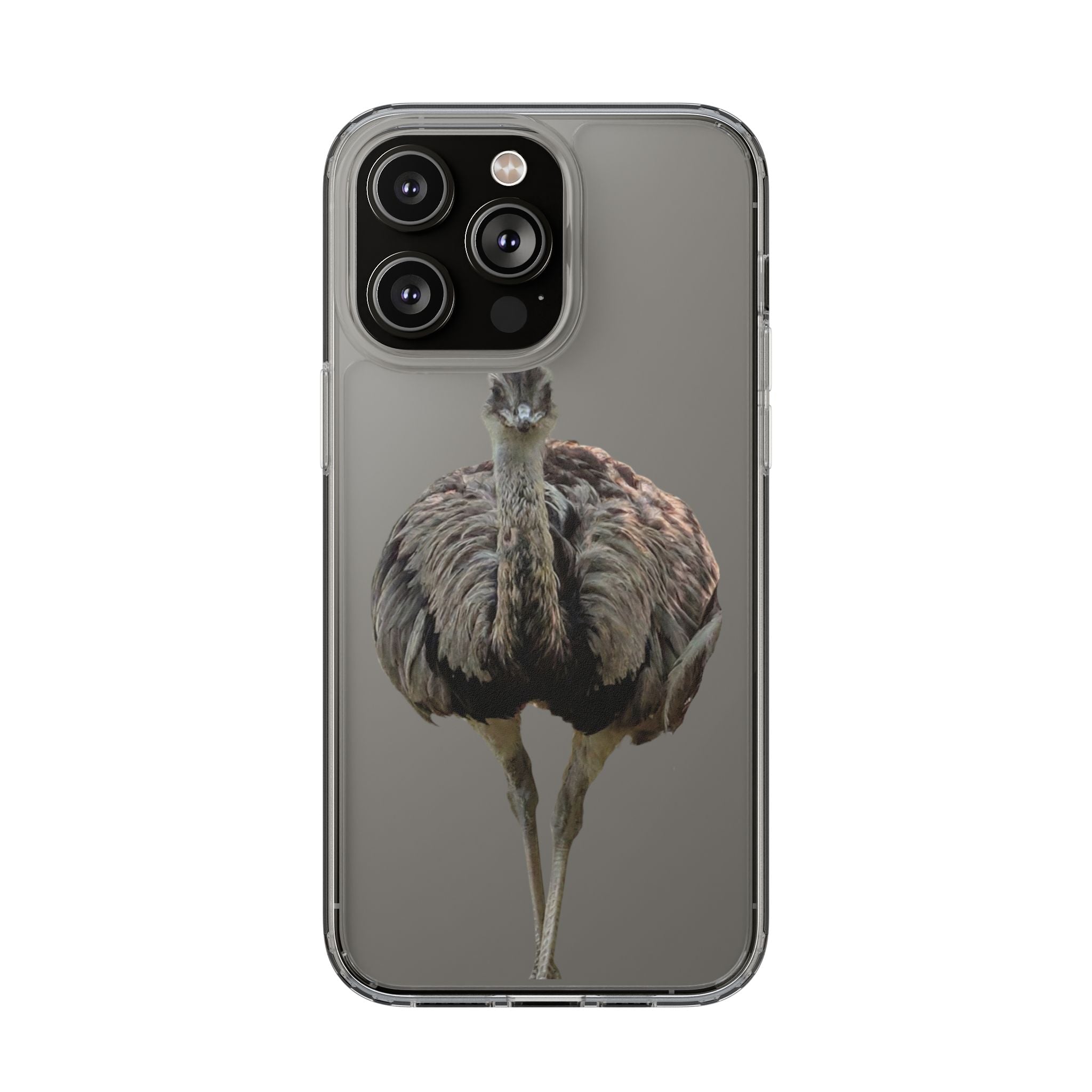 Clear Emu Bird iPhone Case — Cute Wildlife Nature Photo Design, Impact-Resistant Clear Phone Cover, Bird Lover Gift