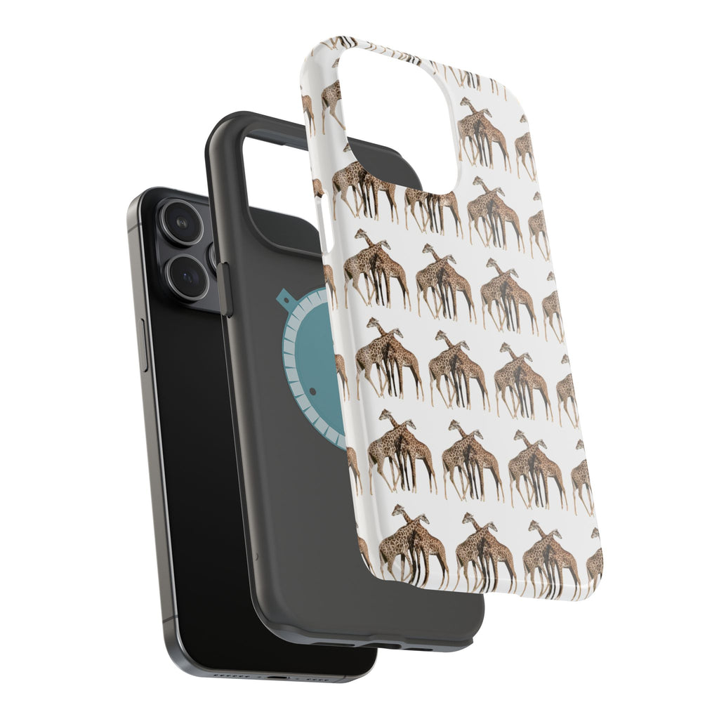 Giraffe Nature Photo Magnetic iPhone & Samsung Case — MagSafe Compatible, Dual-Layer Impact-Resistant Cover, Wildlife Gift