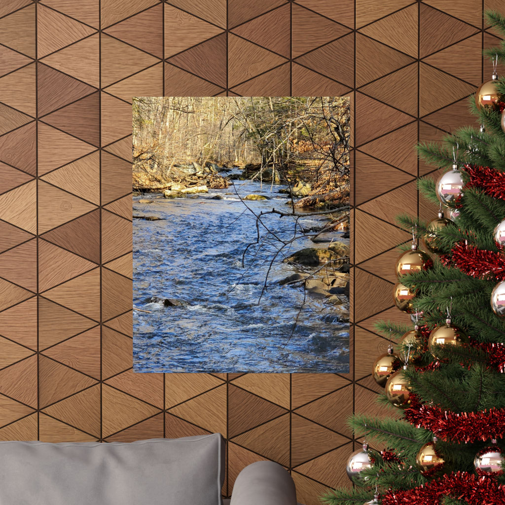 River Stream Nature Poster — Matte Vertical Wall Art for Home & Cabin Décor