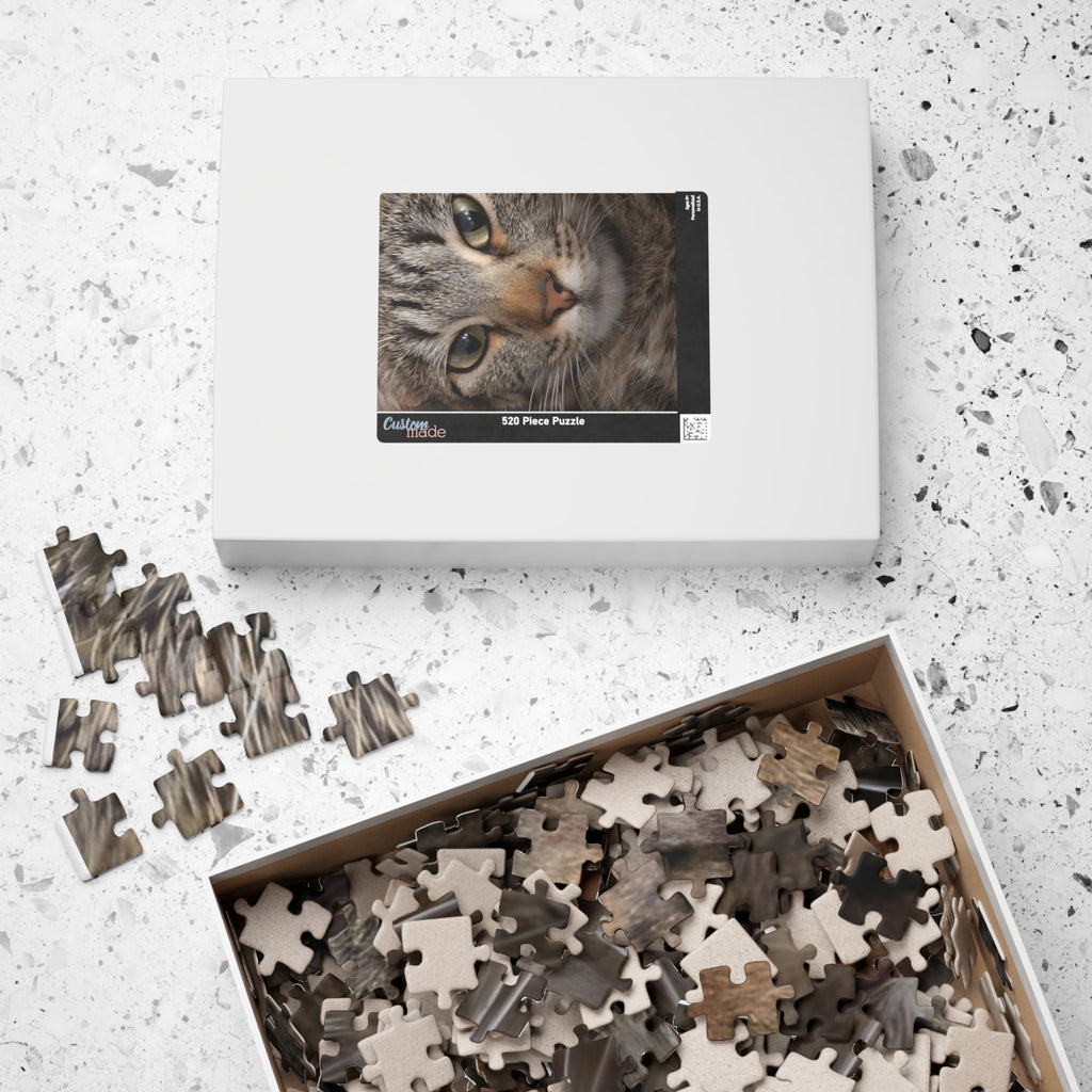 Cat Face Nature Photo Jigsaw Puzzle — Wildlife Photography Gift Set, 110, 252, 520 & 1014 Pieces