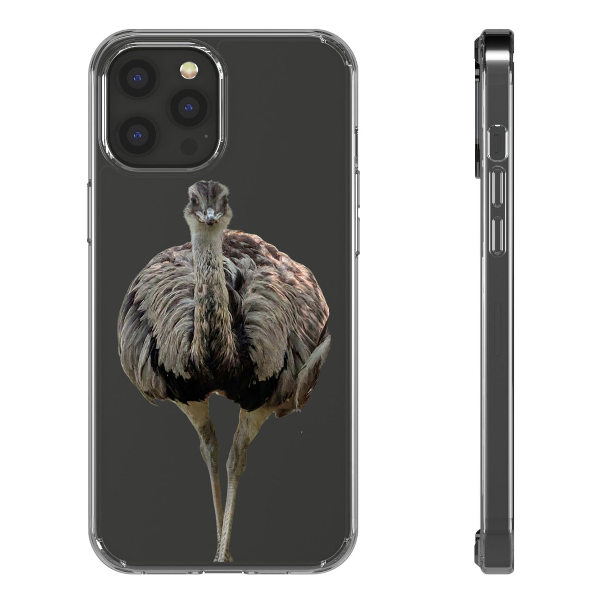 Clear Emu Bird iPhone Case — Cute Wildlife Nature Photo Design, Impact-Resistant Clear Phone Cover, Bird Lover Gift