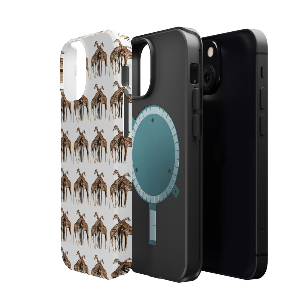 Giraffe Nature Photo Magnetic iPhone & Samsung Case — MagSafe Compatible, Dual-Layer Impact-Resistant Cover, Wildlife Gift
