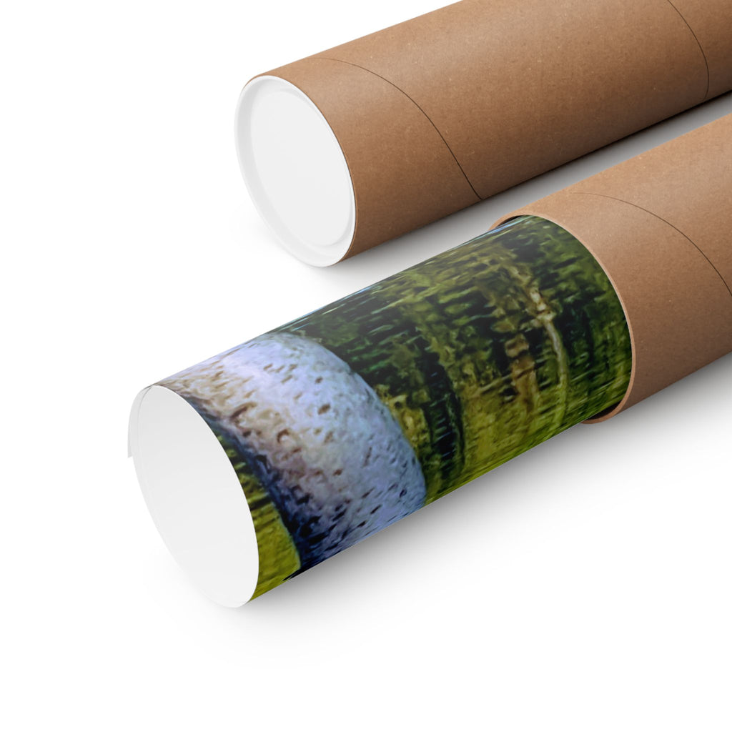 Birch Lake Reflection Matte Poster — Vertical Nature Wall Art