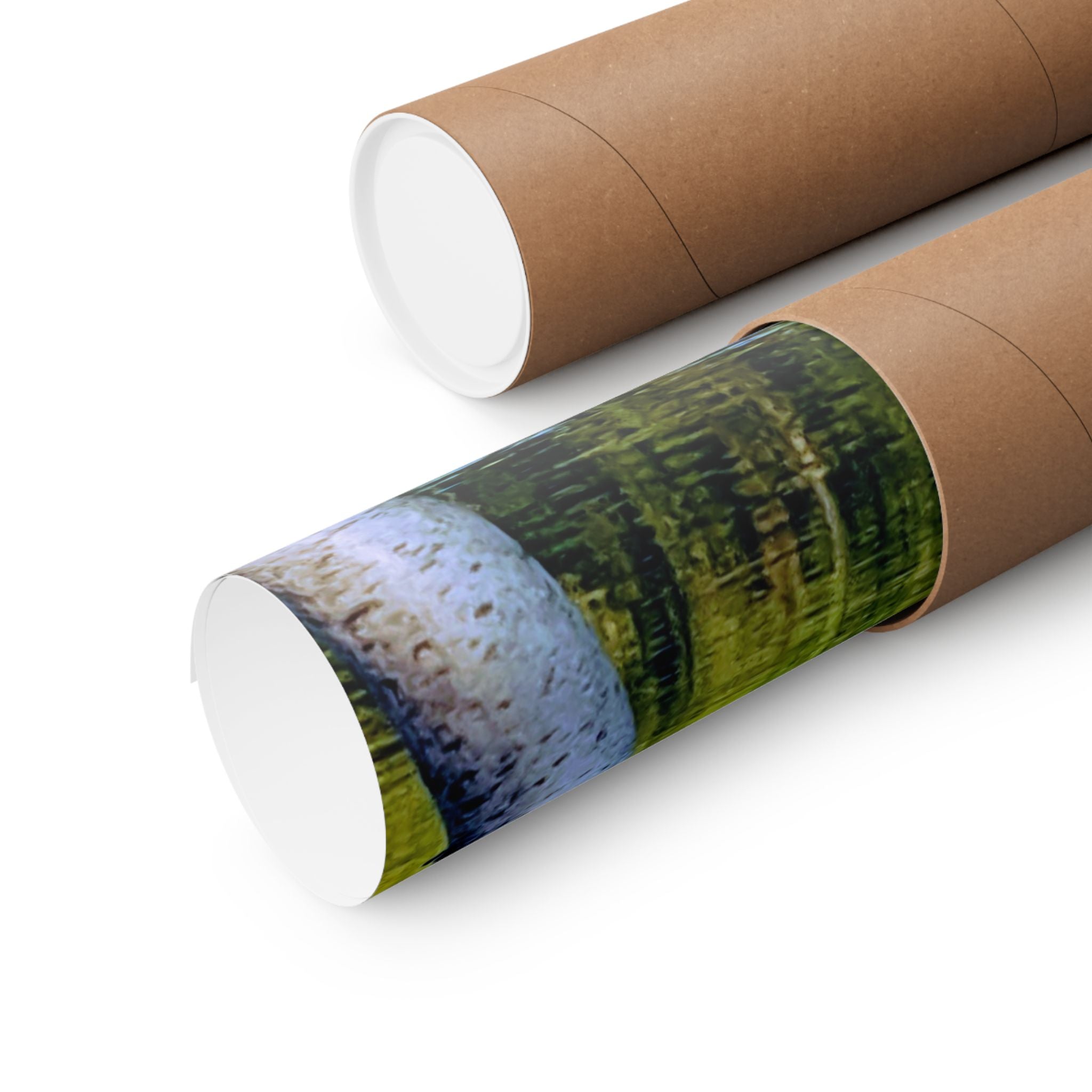 Birch Lake Reflection Matte Poster — Vertical Nature Wall Art