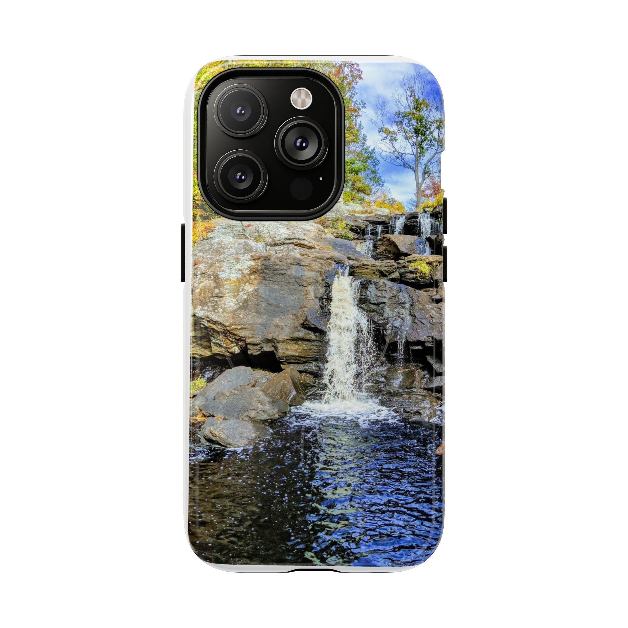 Waterfall Nature Photo Tough iPhone Case — Scenic Landscape Magnetic Cover, Impact-Resistant Phone Case, Nature Lover Gift