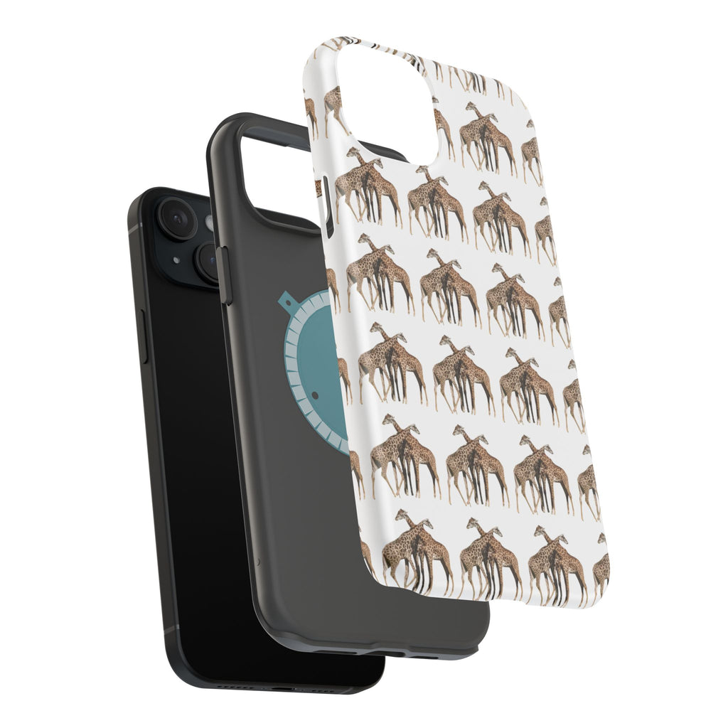 Giraffe Nature Photo Magnetic iPhone & Samsung Case — MagSafe Compatible, Dual-Layer Impact-Resistant Cover, Wildlife Gift