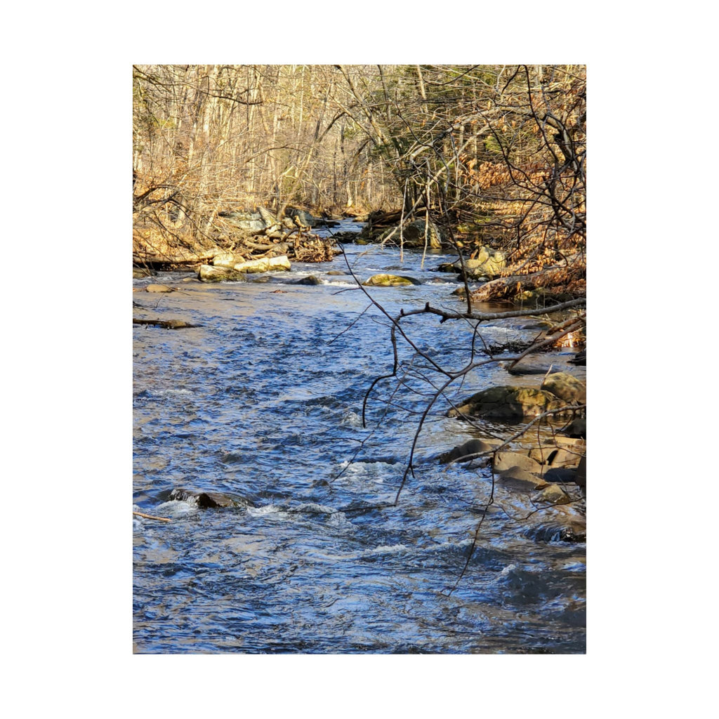 River Stream Nature Poster — Matte Vertical Wall Art for Home & Cabin Décor
