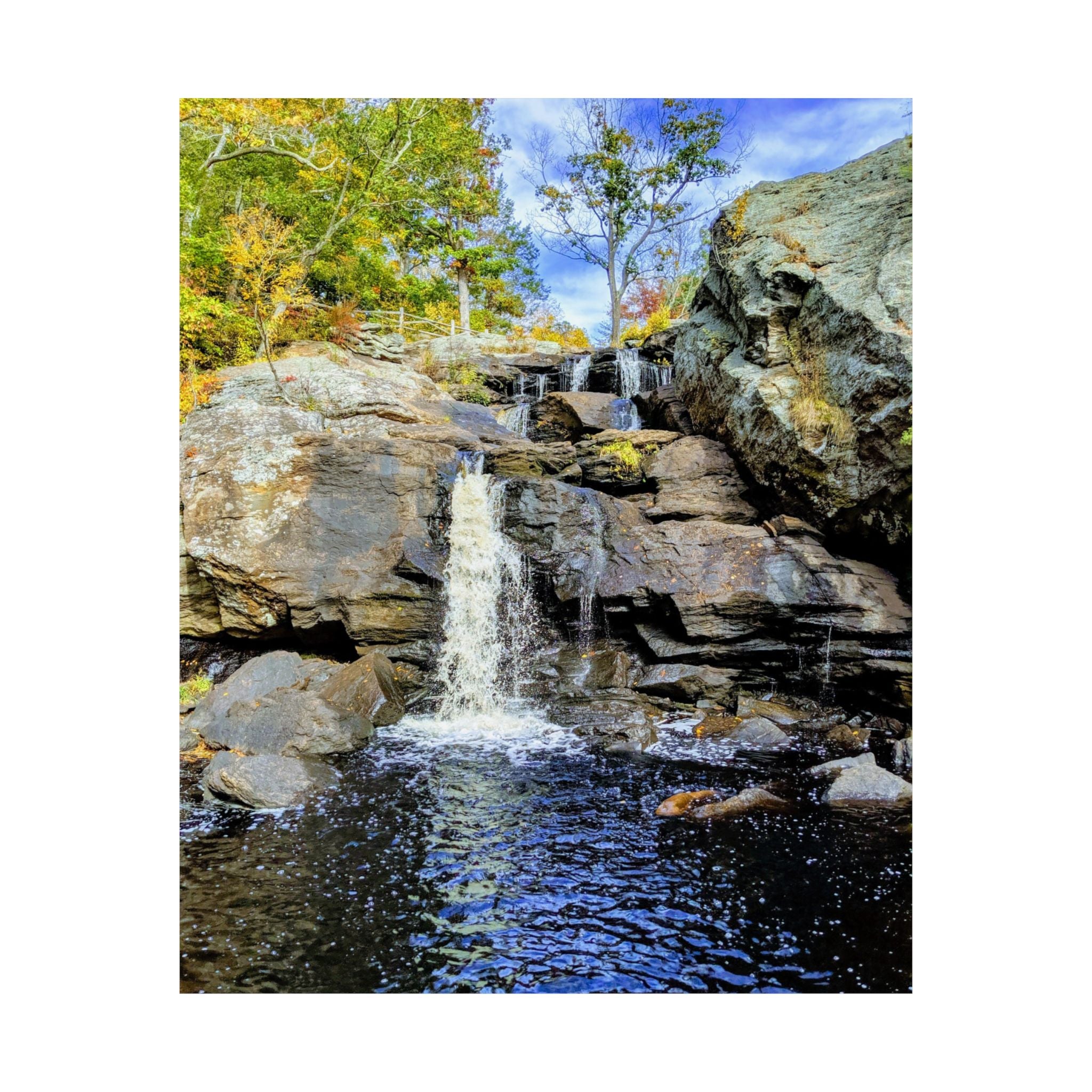 Waterfall Nature Poster — Vertical Matte Landscape Print