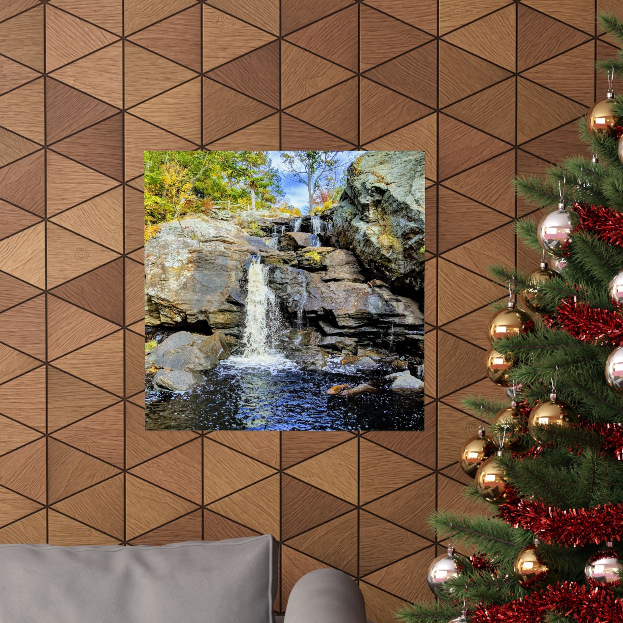 Waterfall Nature Poster — Vertical Matte Landscape Print
