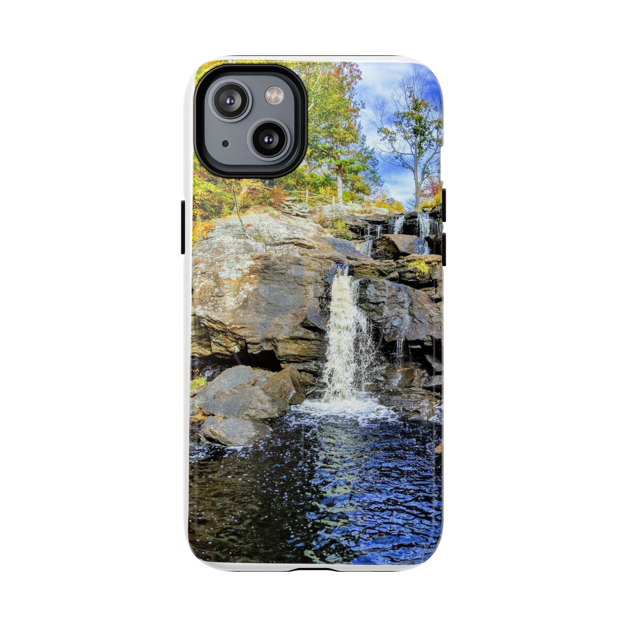 Waterfall Nature Photo Tough iPhone Case — Scenic Landscape Magnetic Cover, Impact-Resistant Phone Case, Nature Lover Gift