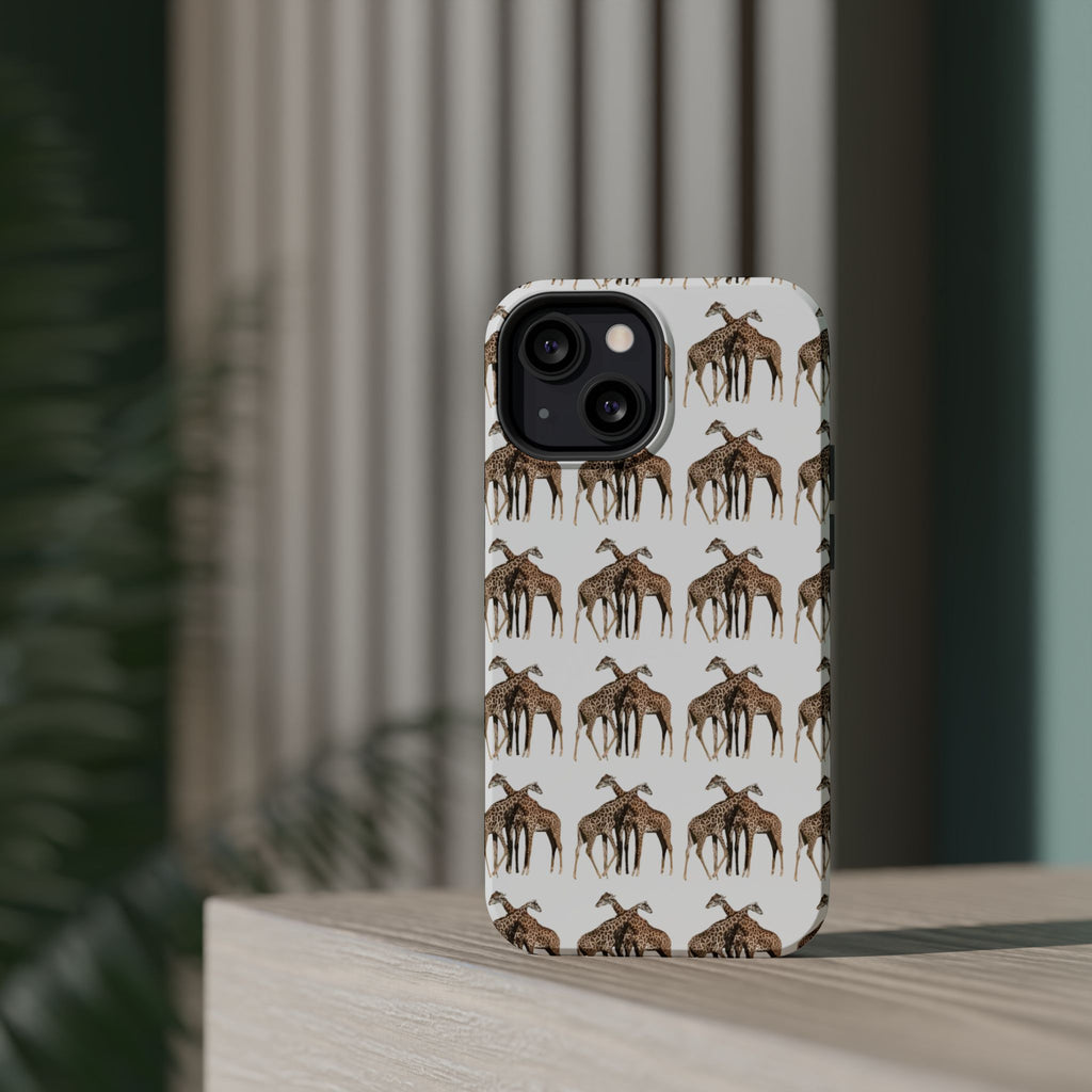 Giraffe Nature Photo Magnetic iPhone & Samsung Case — MagSafe Compatible, Dual-Layer Impact-Resistant Cover, Wildlife Gift