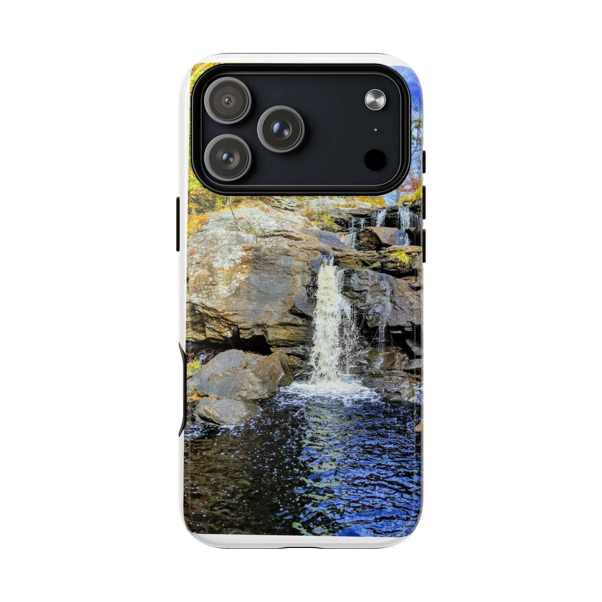 Waterfall Nature Photo Tough iPhone Case — Scenic Landscape Magnetic Cover, Impact-Resistant Phone Case, Nature Lover Gift