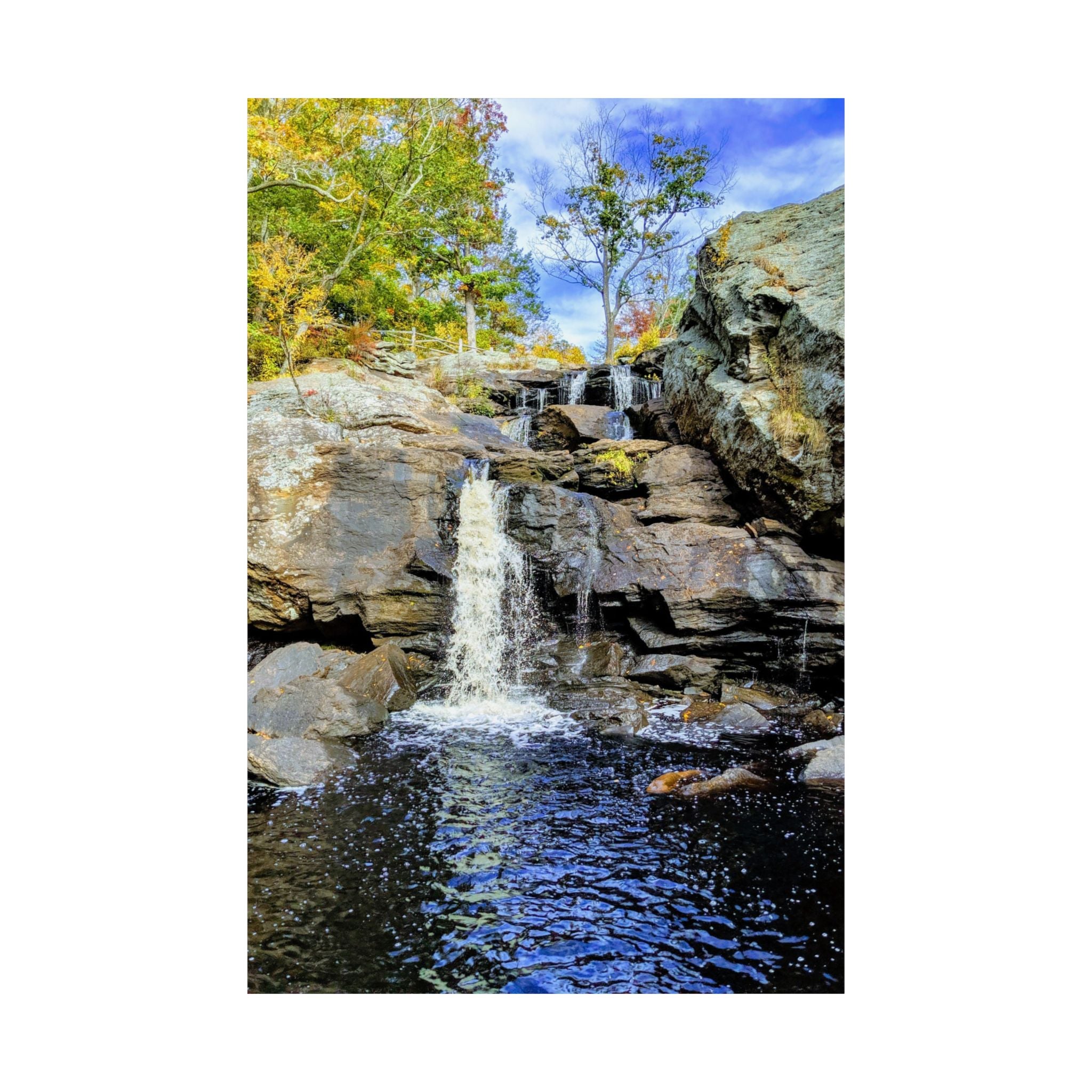Waterfall Nature Poster — Vertical Matte Landscape Print