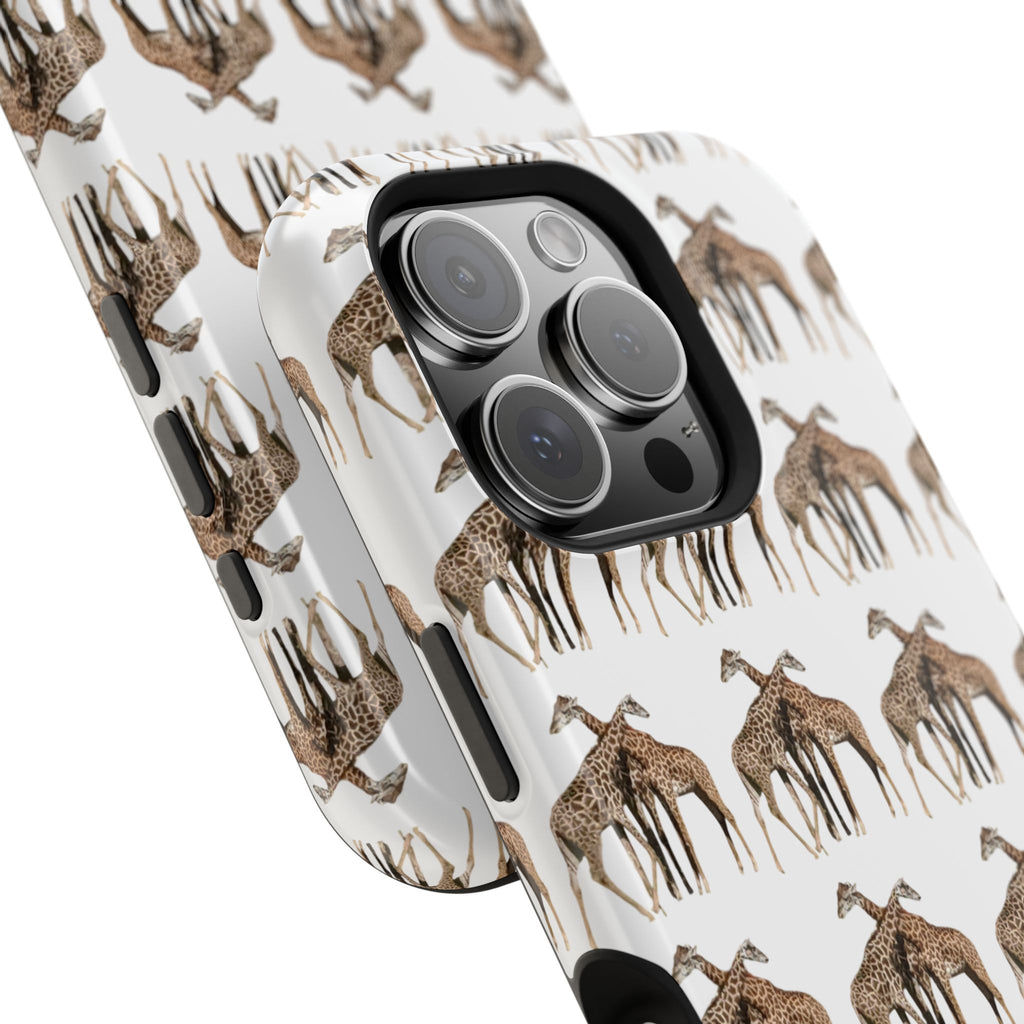 Giraffe Nature Photo Magnetic iPhone & Samsung Case — MagSafe Compatible, Dual-Layer Impact-Resistant Cover, Wildlife Gift