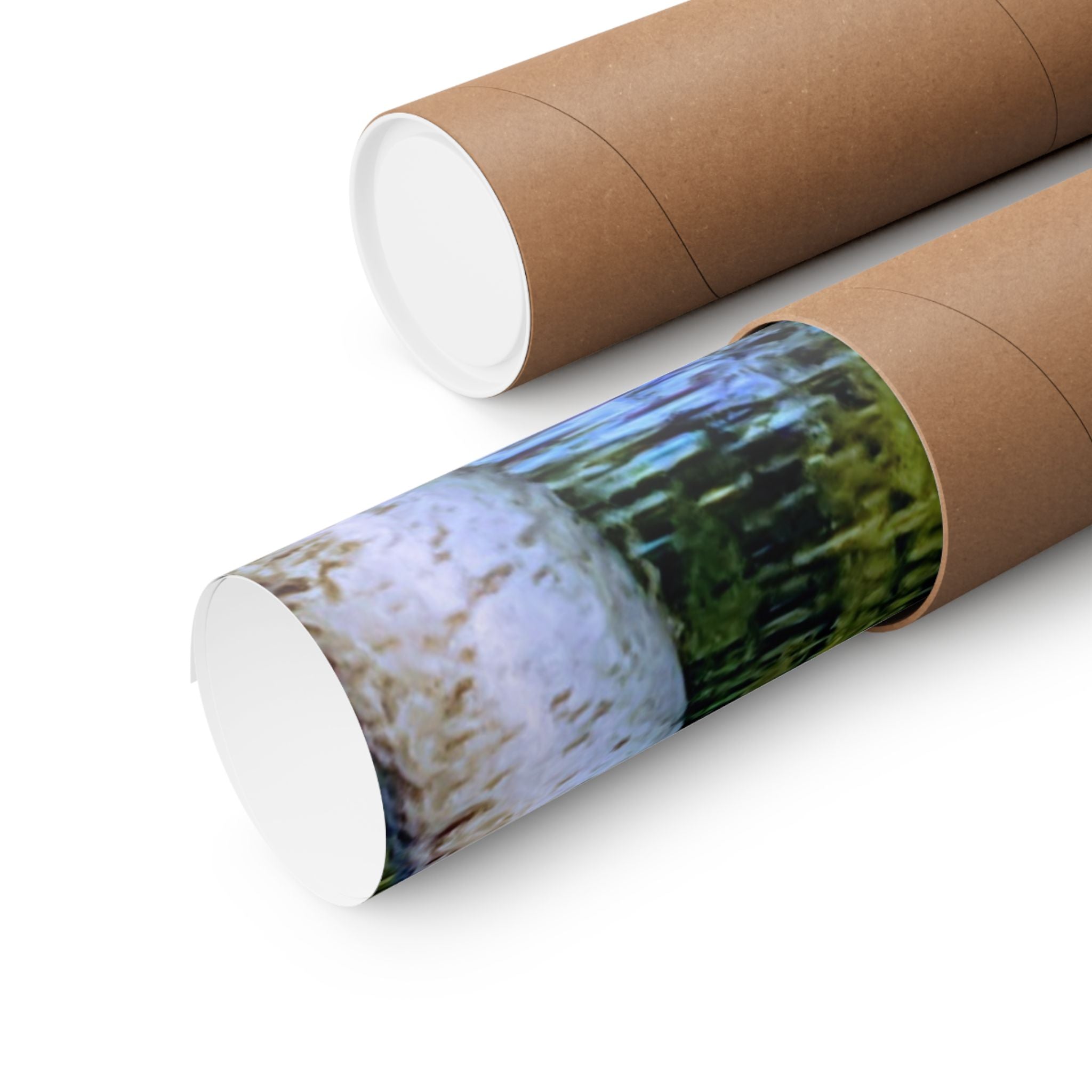 Birch Lake Reflection Matte Poster — Vertical Nature Wall Art