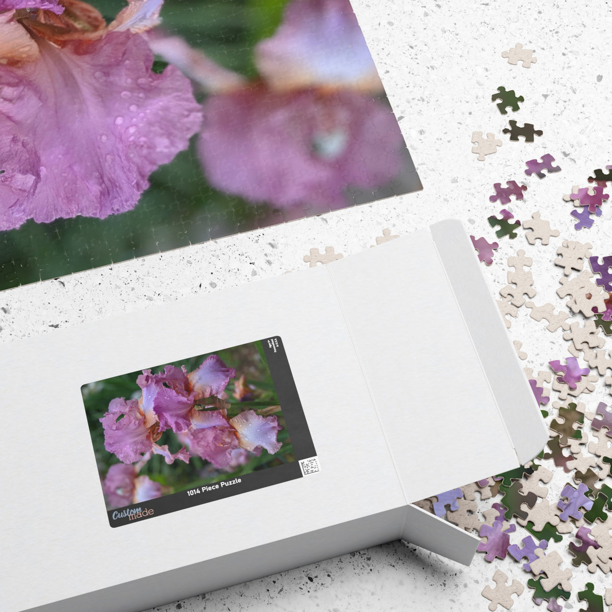 Mauve Iris Nature Photo Jigsaw Puzzle — Floral Photography Gift Set, 110, 252, 520 & 1014 Pieces
