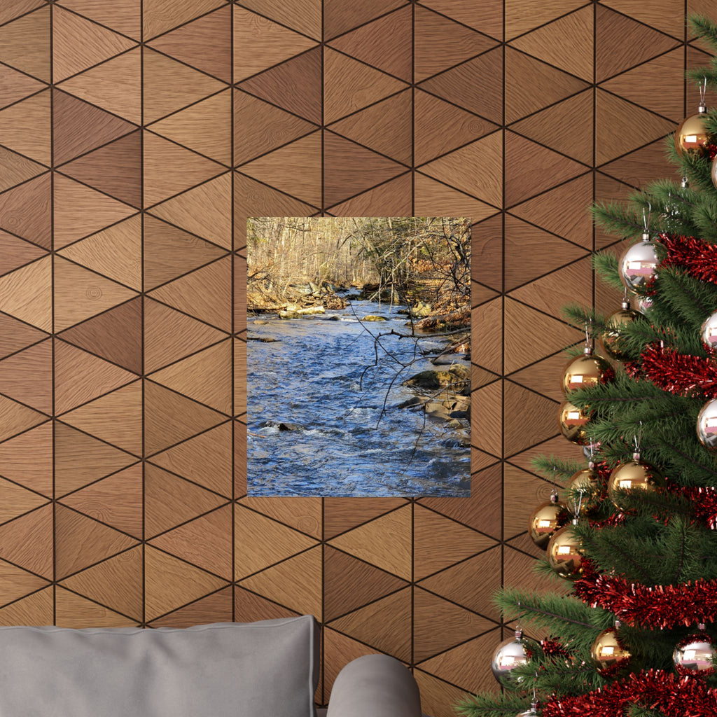 River Stream Nature Poster — Matte Vertical Wall Art for Home & Cabin Décor