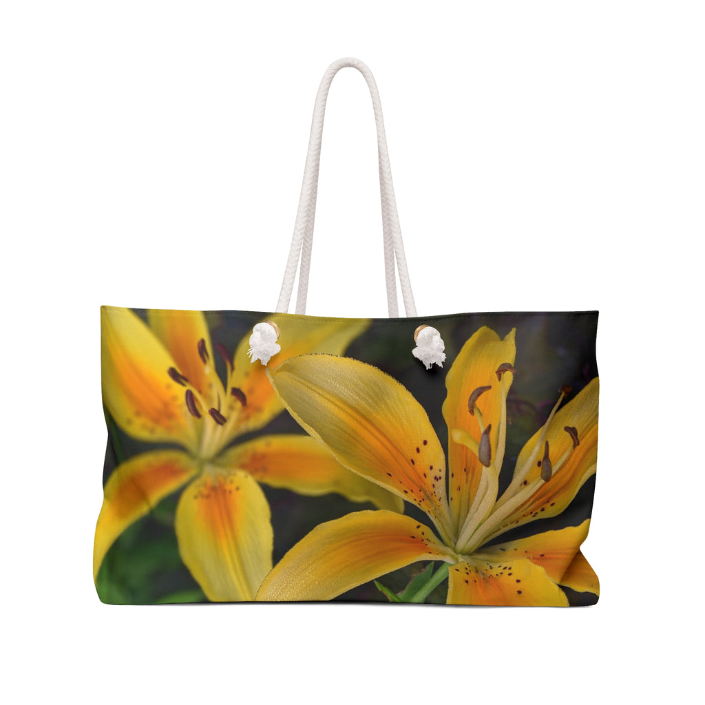 Yellow Lily Weekender Bag – Floral Travel Tote