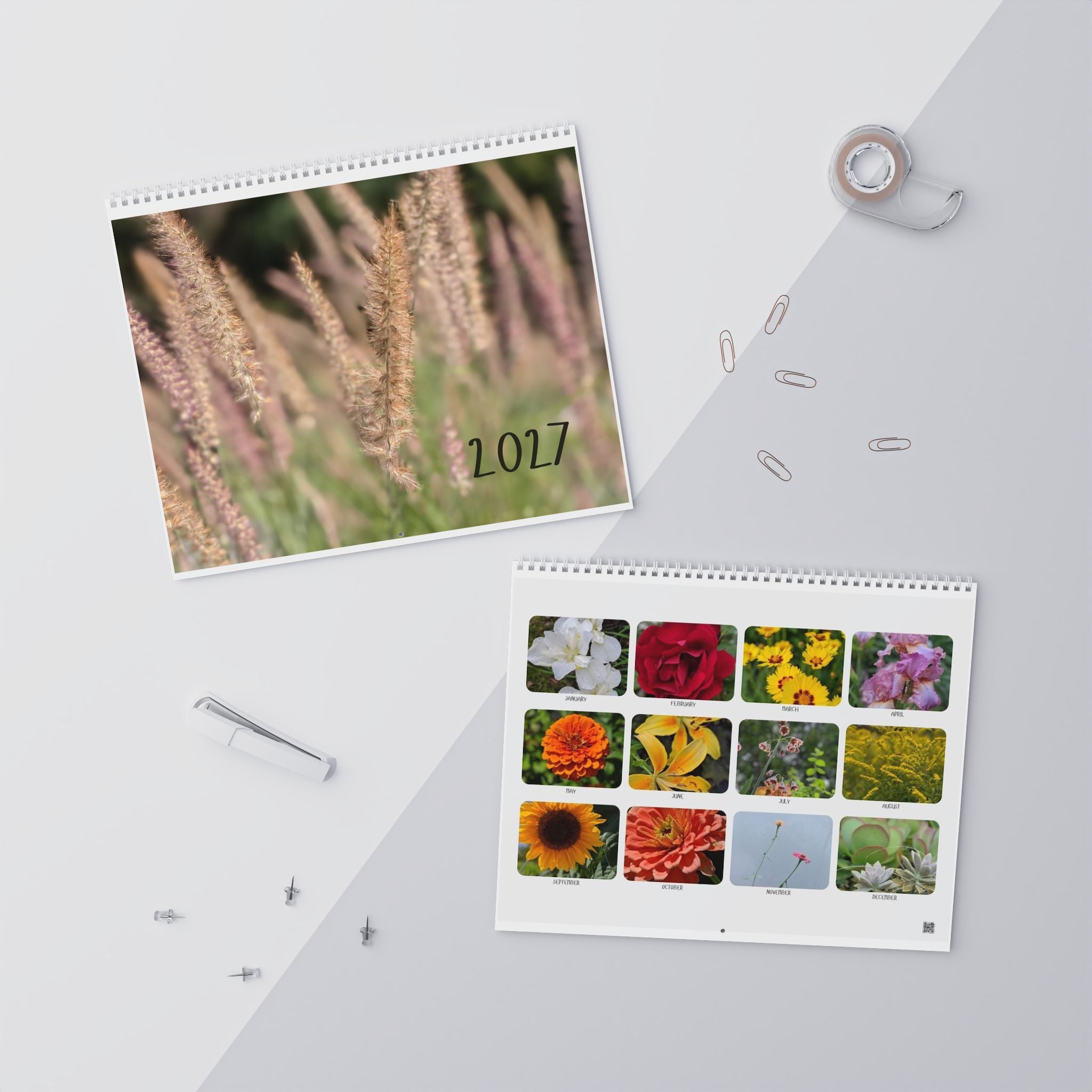 2027 Floral Wall Calendar — Monthly Botanical Photo Calendar, 11×8.5" or 14×11.5"