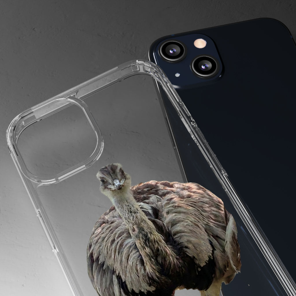 Clear Emu Bird iPhone Case — Cute Wildlife Nature Photo Design, Impact-Resistant Clear Phone Cover, Bird Lover Gift