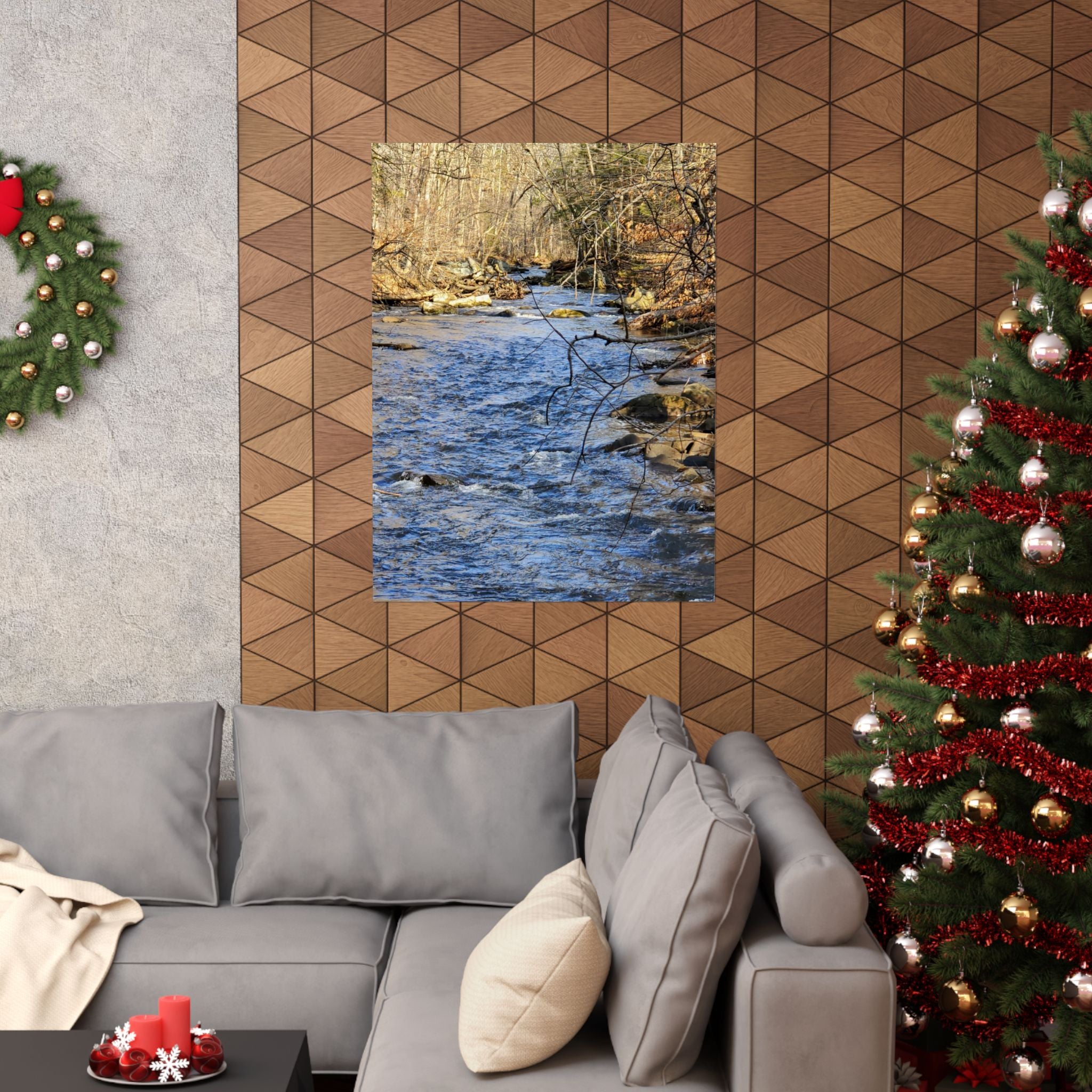 River Stream Nature Poster — Matte Vertical Wall Art for Home & Cabin Décor