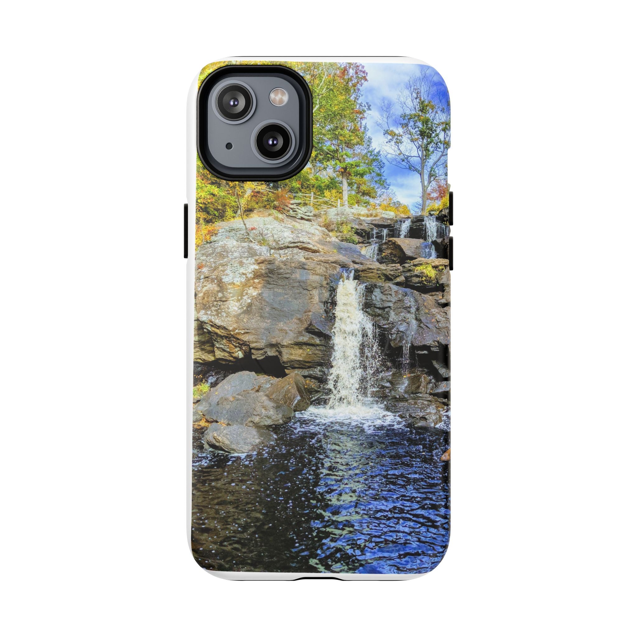 Waterfall Nature Photo Tough iPhone Case — Scenic Landscape Magnetic Cover, Impact-Resistant Phone Case, Nature Lover Gift