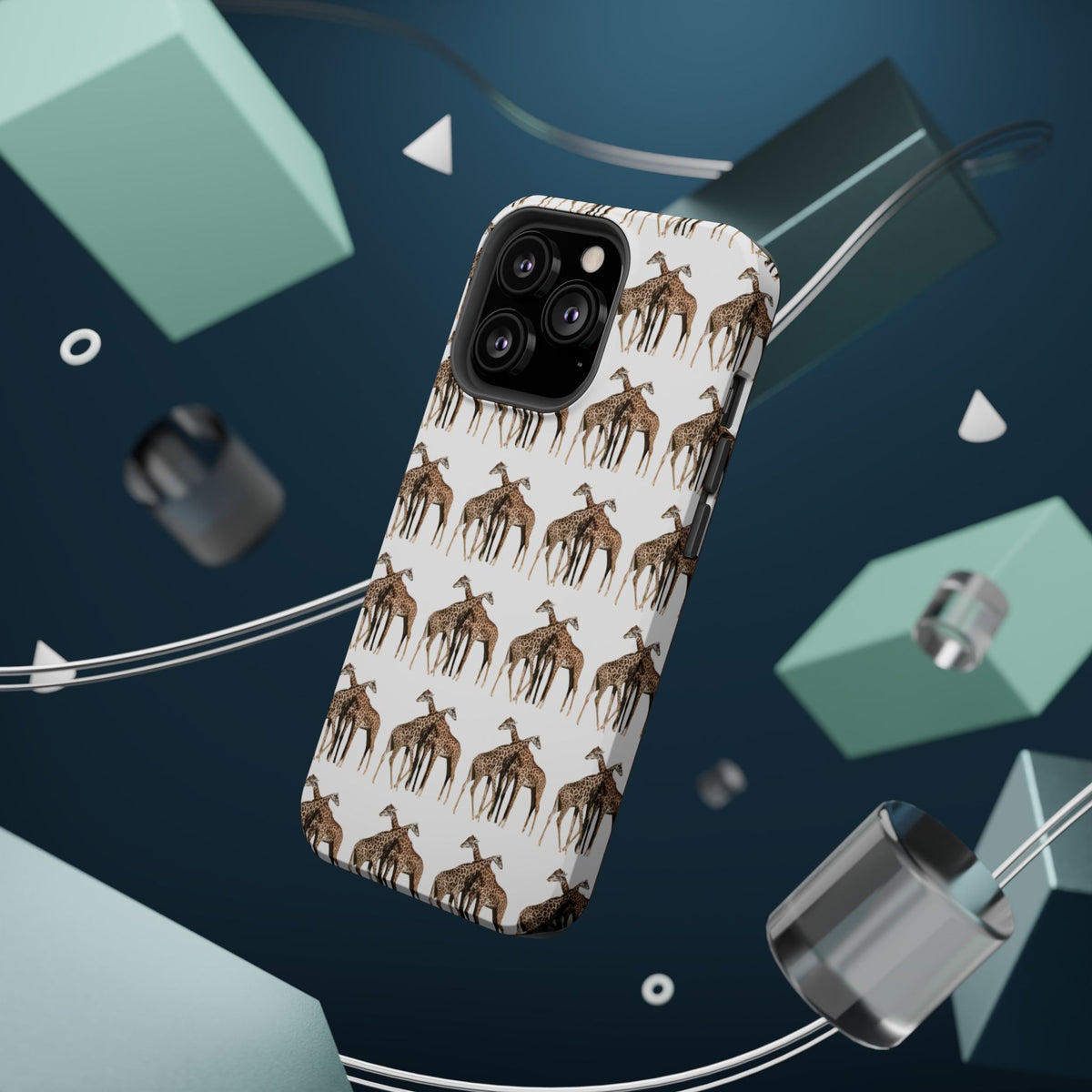 Giraffe Nature Photo Magnetic iPhone & Samsung Case — MagSafe Compatible, Dual-Layer Impact-Resistant Cover, Wildlife Gift