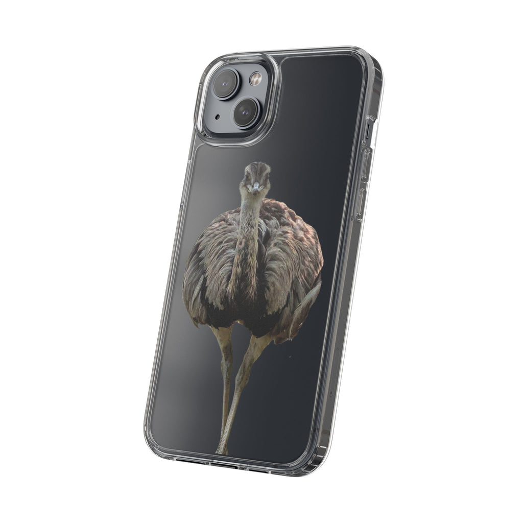 Clear Emu Bird iPhone Case — Cute Wildlife Nature Photo Design, Impact-Resistant Clear Phone Cover, Bird Lover Gift