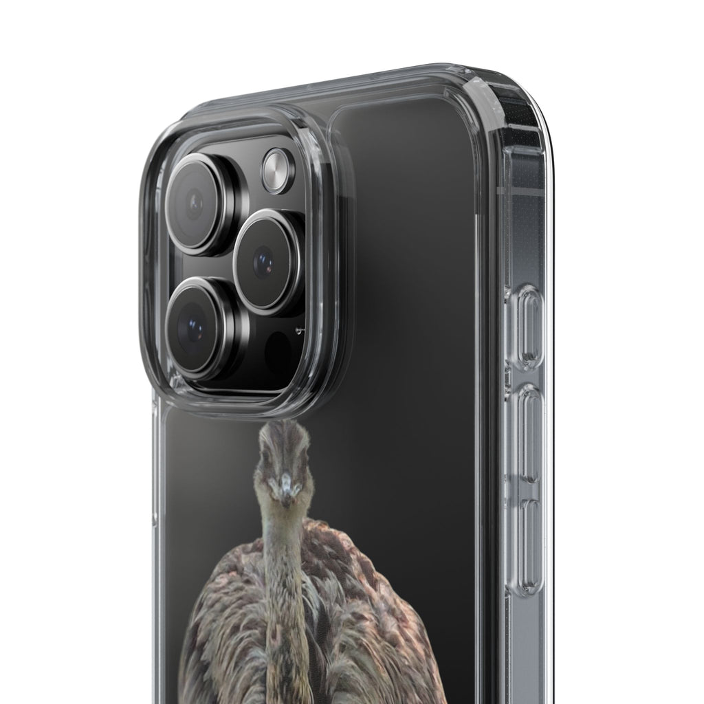 Clear Emu Bird iPhone Case — Cute Wildlife Nature Photo Design, Impact-Resistant Clear Phone Cover, Bird Lover Gift