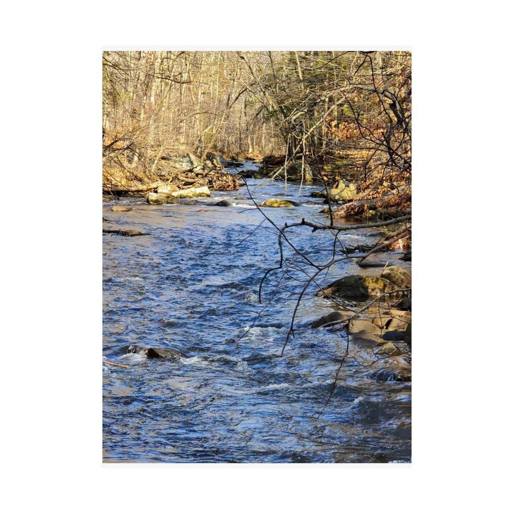 River Stream Nature Poster — Matte Vertical Wall Art for Home & Cabin Décor