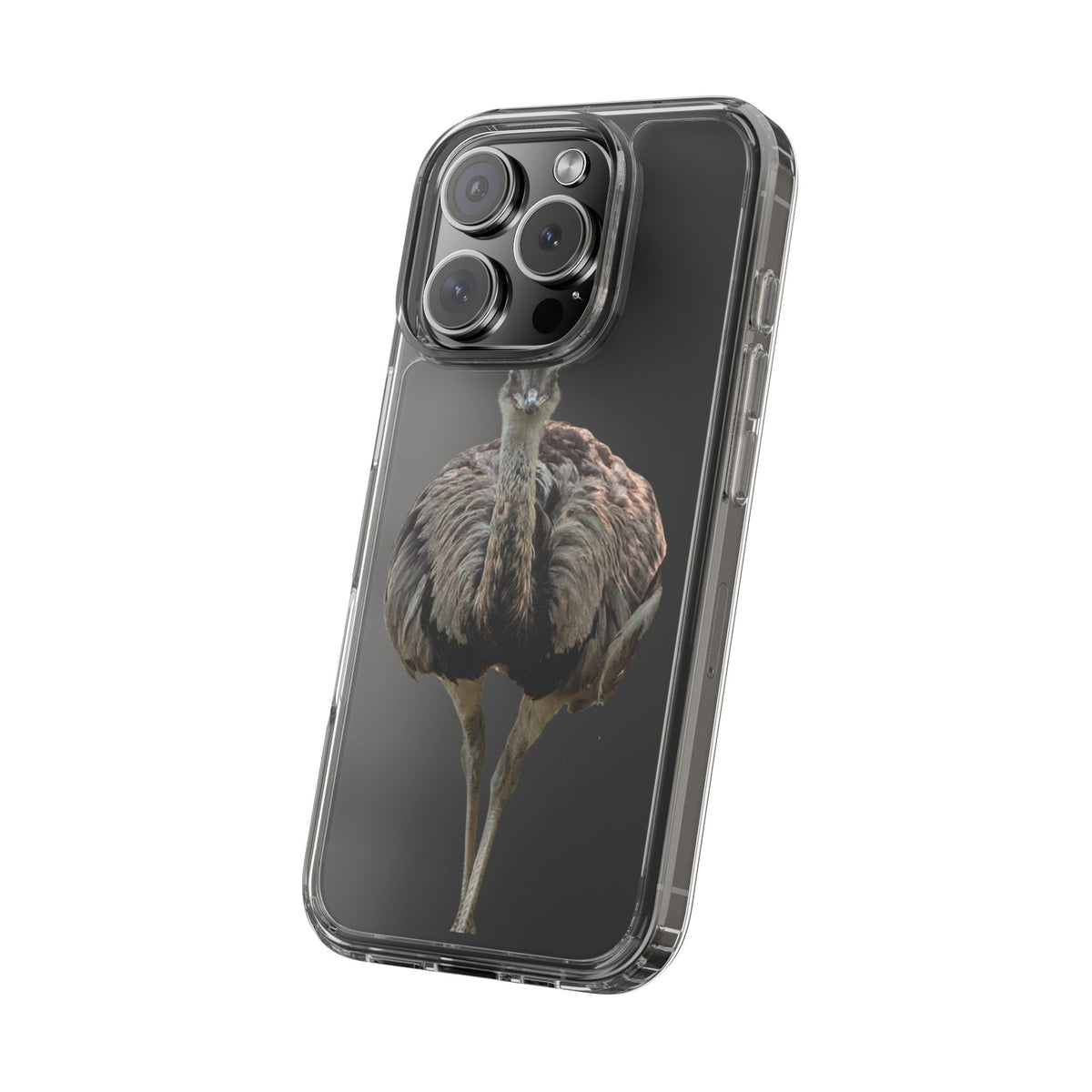 Clear Emu Bird iPhone Case — Cute Wildlife Nature Photo Design, Impact-Resistant Clear Phone Cover, Bird Lover Gift