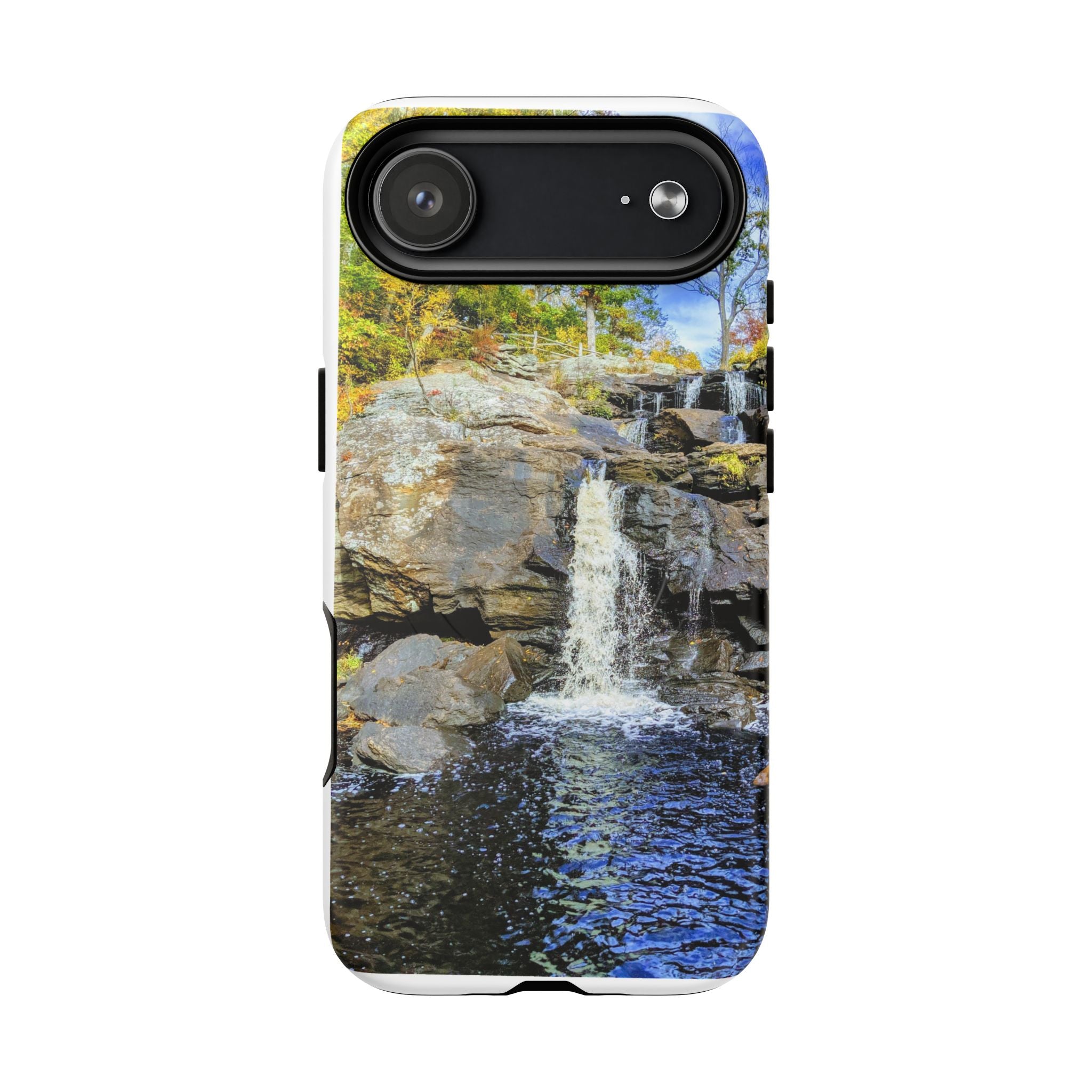 Waterfall Nature Photo Tough iPhone Case — Scenic Landscape Magnetic Cover, Impact-Resistant Phone Case, Nature Lover Gift