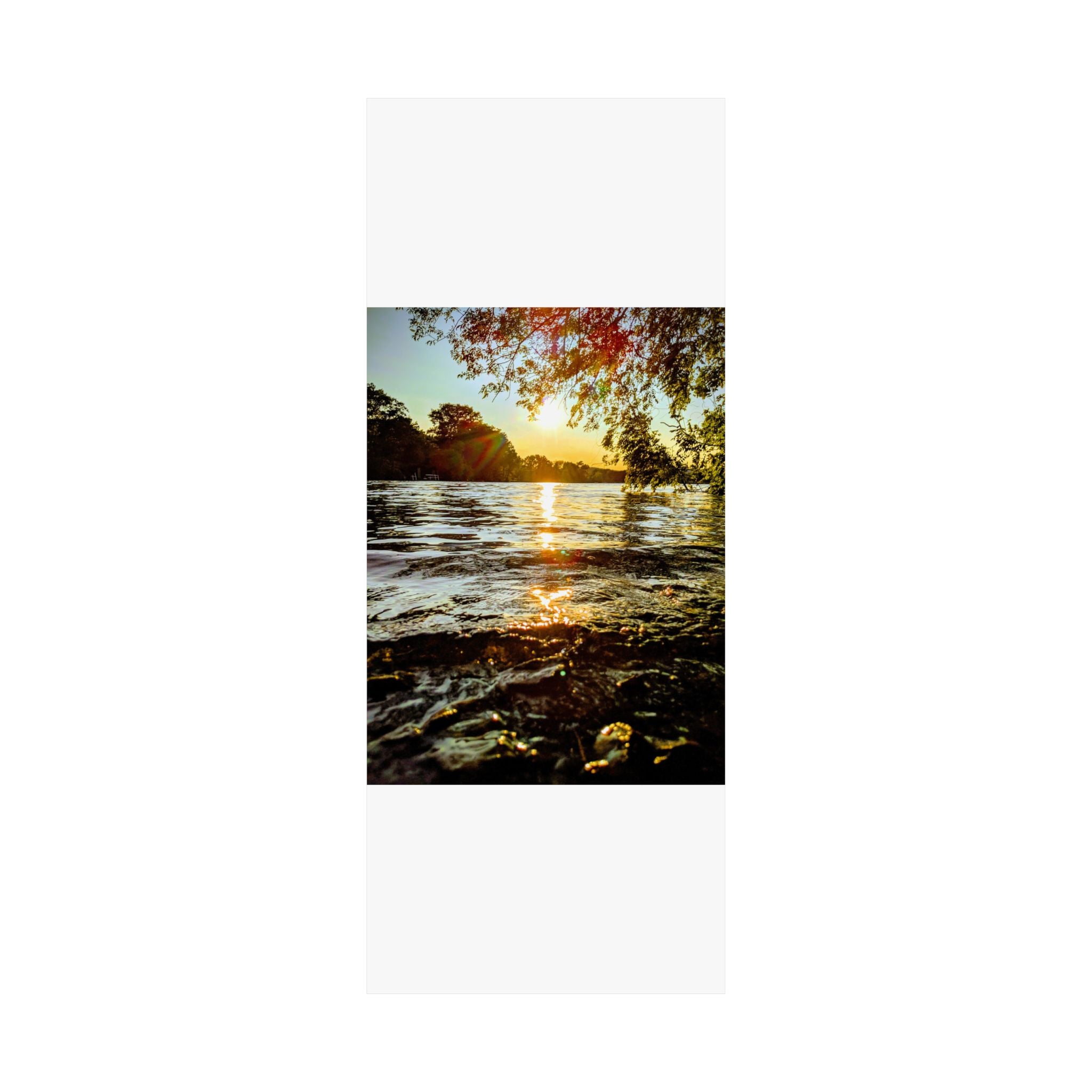 Matte Vertical Poster — Golden Lake Sunset Photography Print