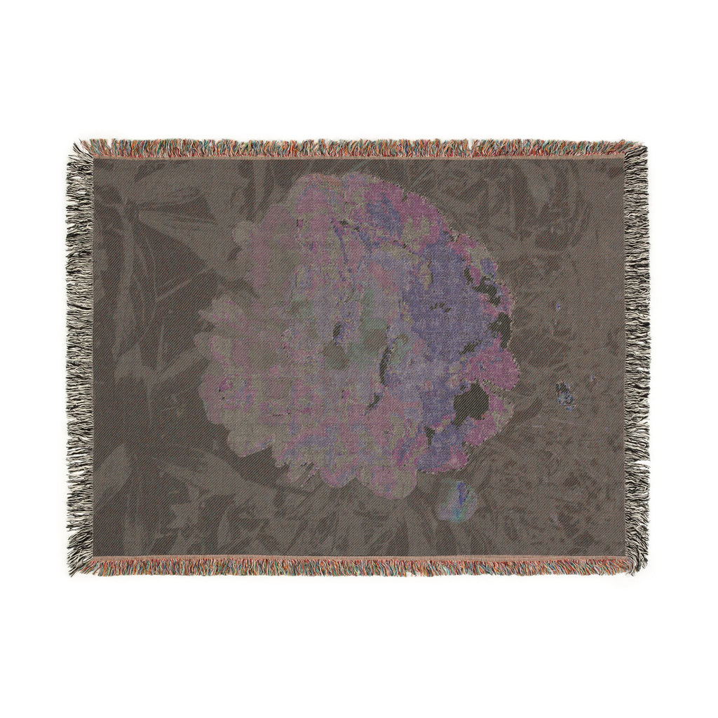 Peony Garden Woven Throw Blanket — Vintage Floral Cotton Sofa Blanket, Botanical Home Decor, Nature Gift