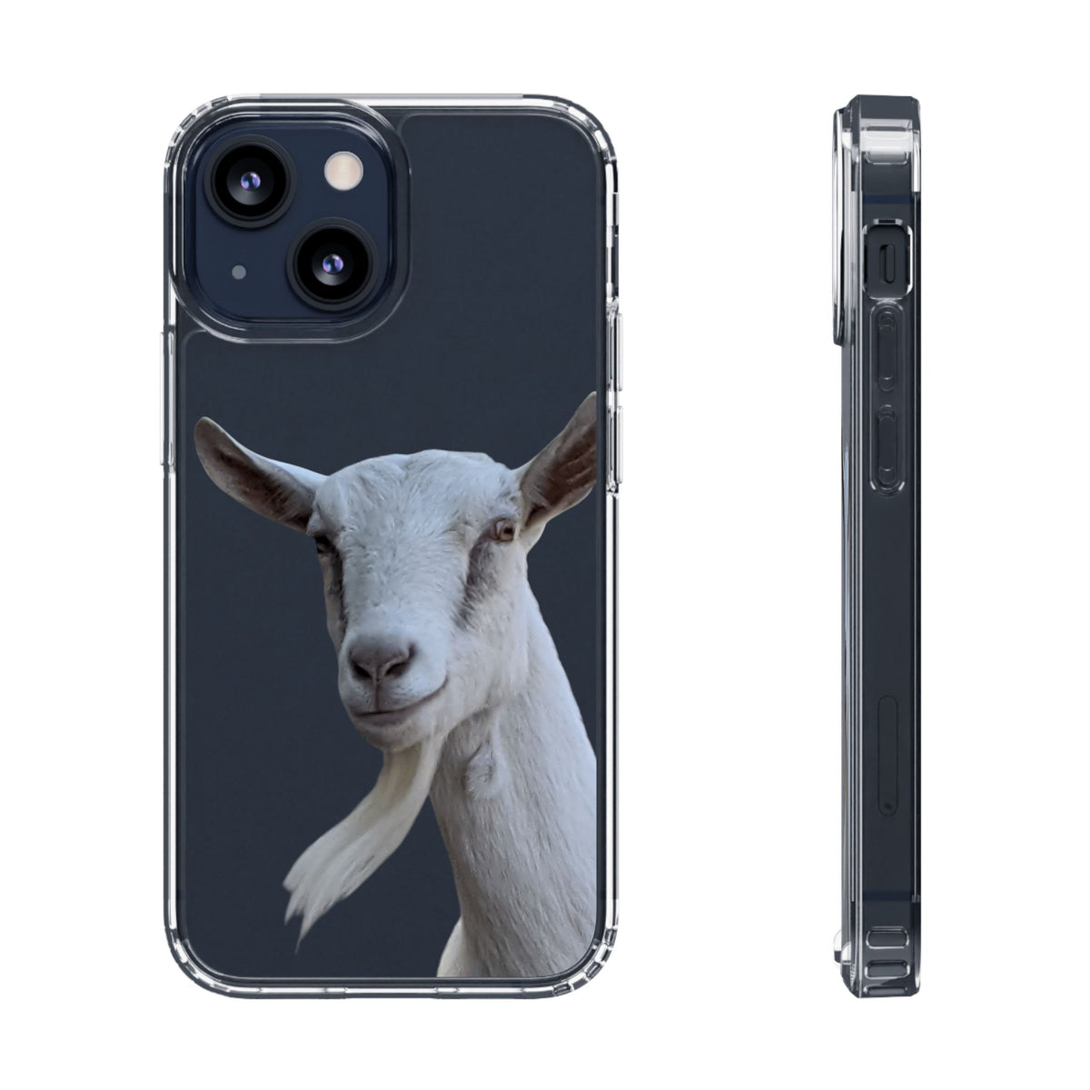 Goat Portrait Clear iPhone Case — Cute Farm Animal Wildlife Photo, Impact-Resistant Clear Phone Cover, Goat Lover Gift