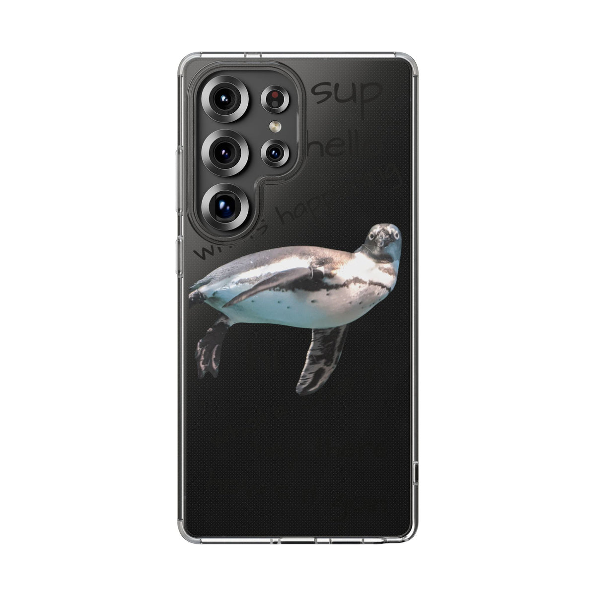 Clear Penguin iPhone Case — Cute Floating Penguin Wildlife Design, Impact-Resistant Clear Phone Cover, Bird Lover Gift