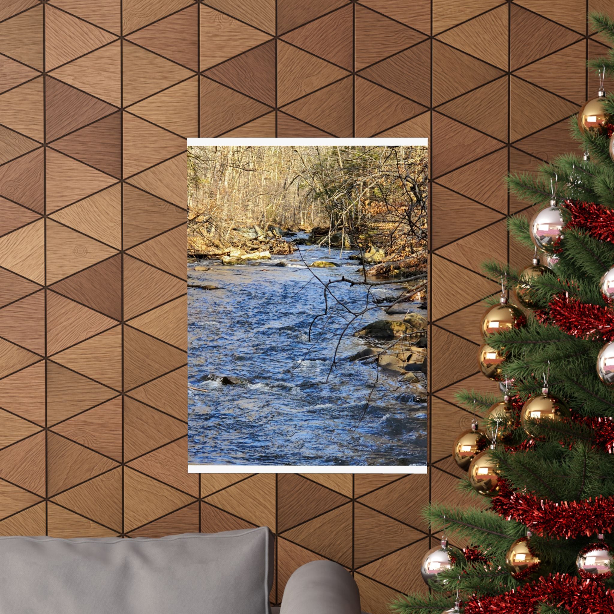 River Stream Nature Poster — Matte Vertical Wall Art for Home & Cabin Décor