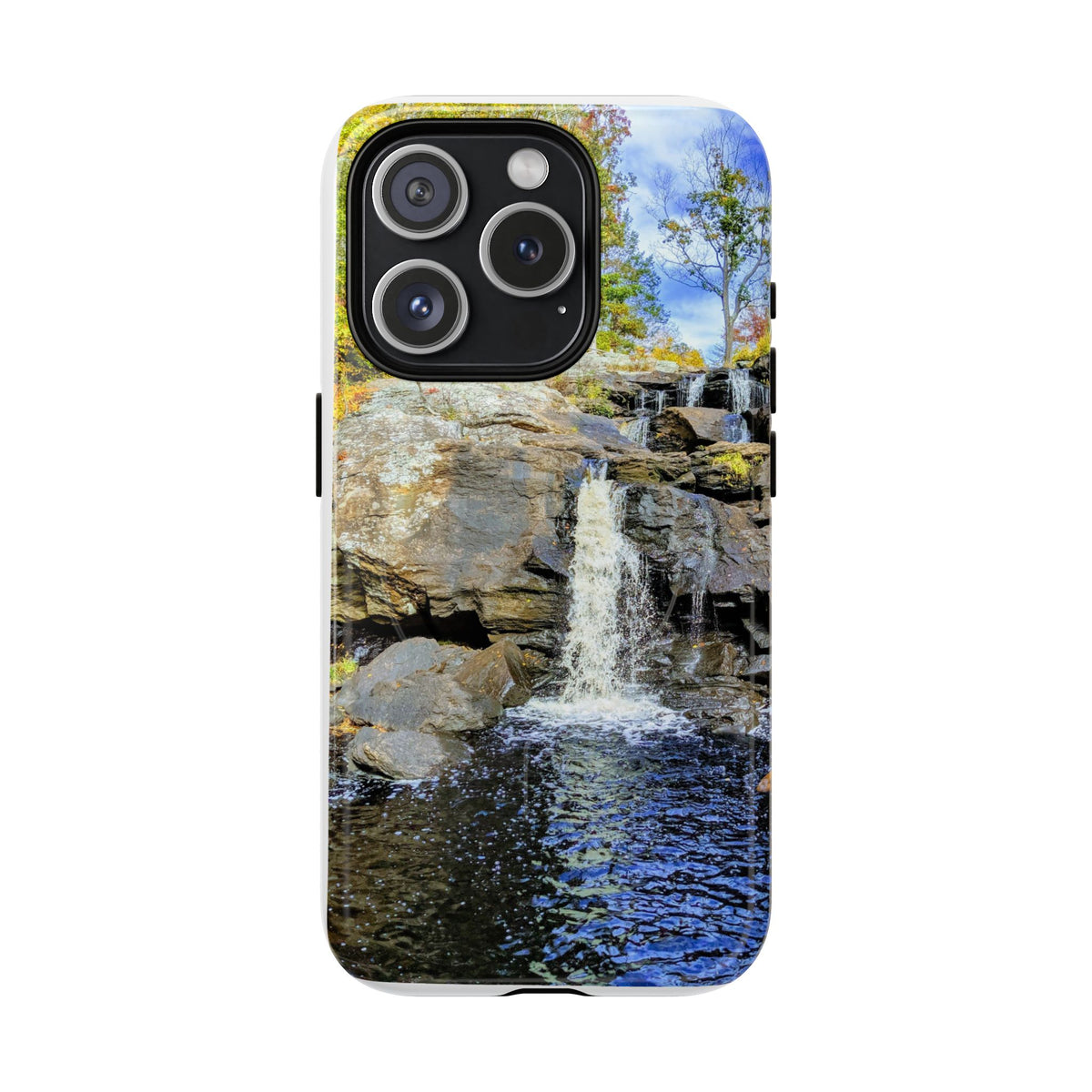 Waterfall Nature Photo Tough iPhone Case — Scenic Landscape Magnetic Cover, Impact-Resistant Phone Case, Nature Lover Gift