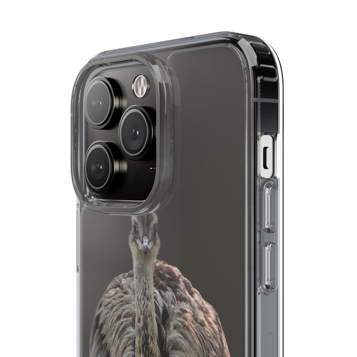 Clear Emu Bird iPhone Case — Cute Wildlife Nature Photo Design, Impact-Resistant Clear Phone Cover, Bird Lover Gift