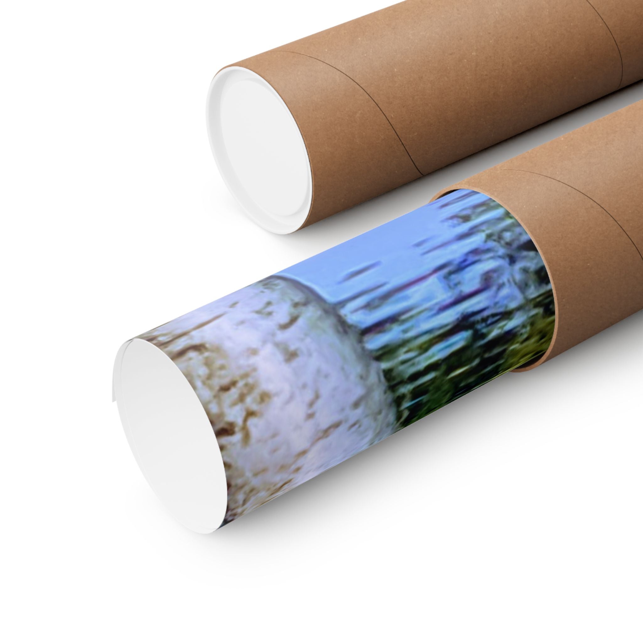 Birch Lake Reflection Matte Poster — Vertical Nature Wall Art