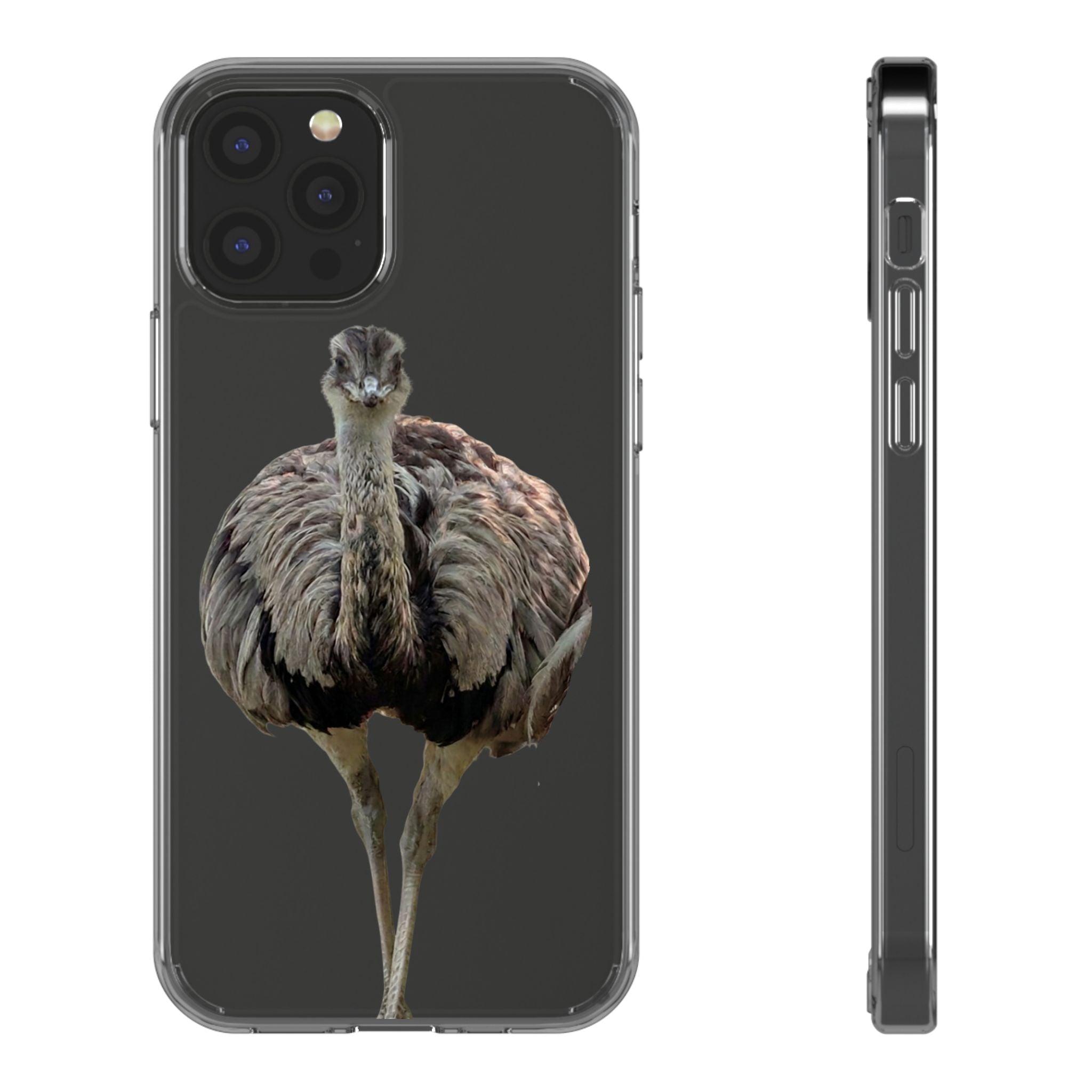 Clear Emu Bird iPhone Case — Cute Wildlife Nature Photo Design, Impact-Resistant Clear Phone Cover, Bird Lover Gift