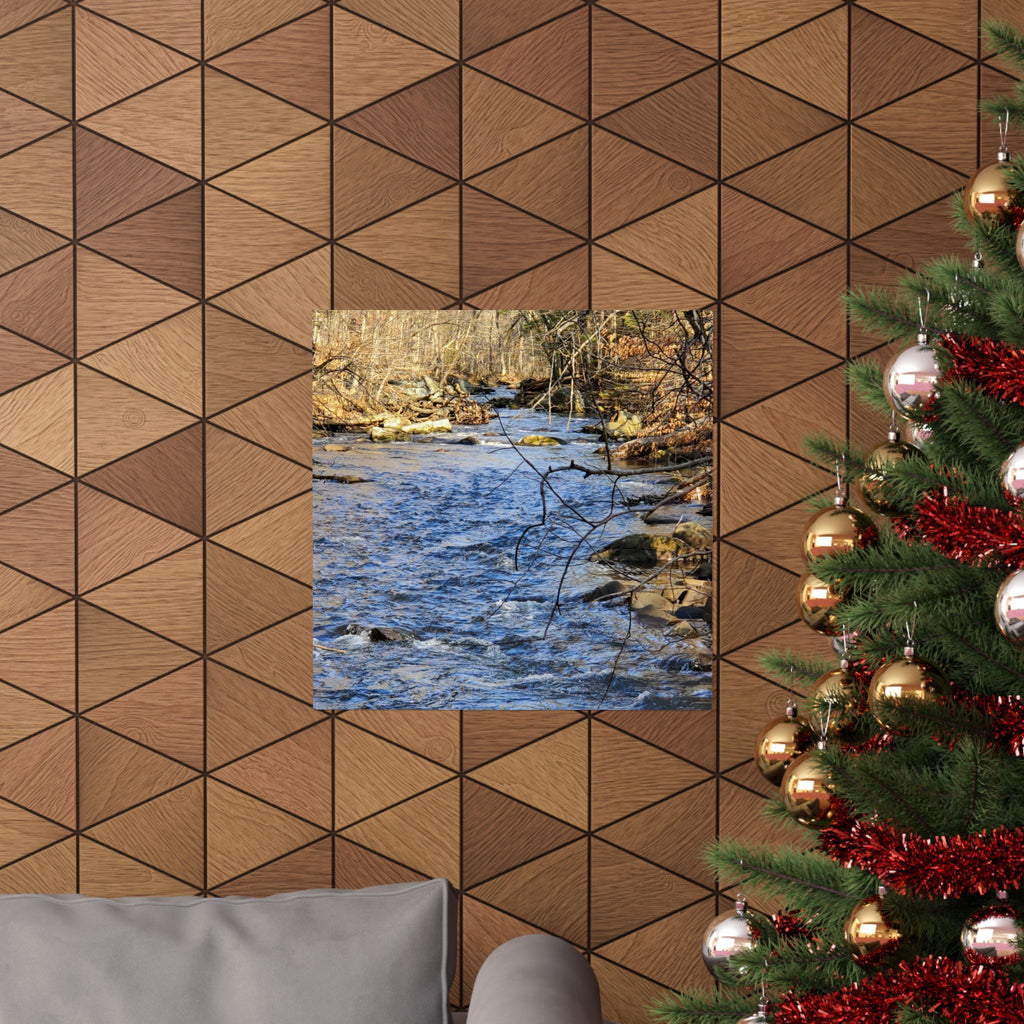 River Stream Nature Poster — Matte Vertical Wall Art for Home & Cabin Décor