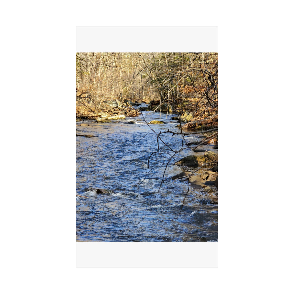 River Stream Nature Poster — Matte Vertical Wall Art for Home & Cabin Décor