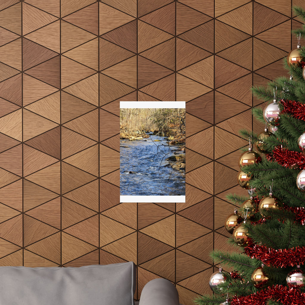 River Stream Nature Poster — Matte Vertical Wall Art for Home & Cabin Décor