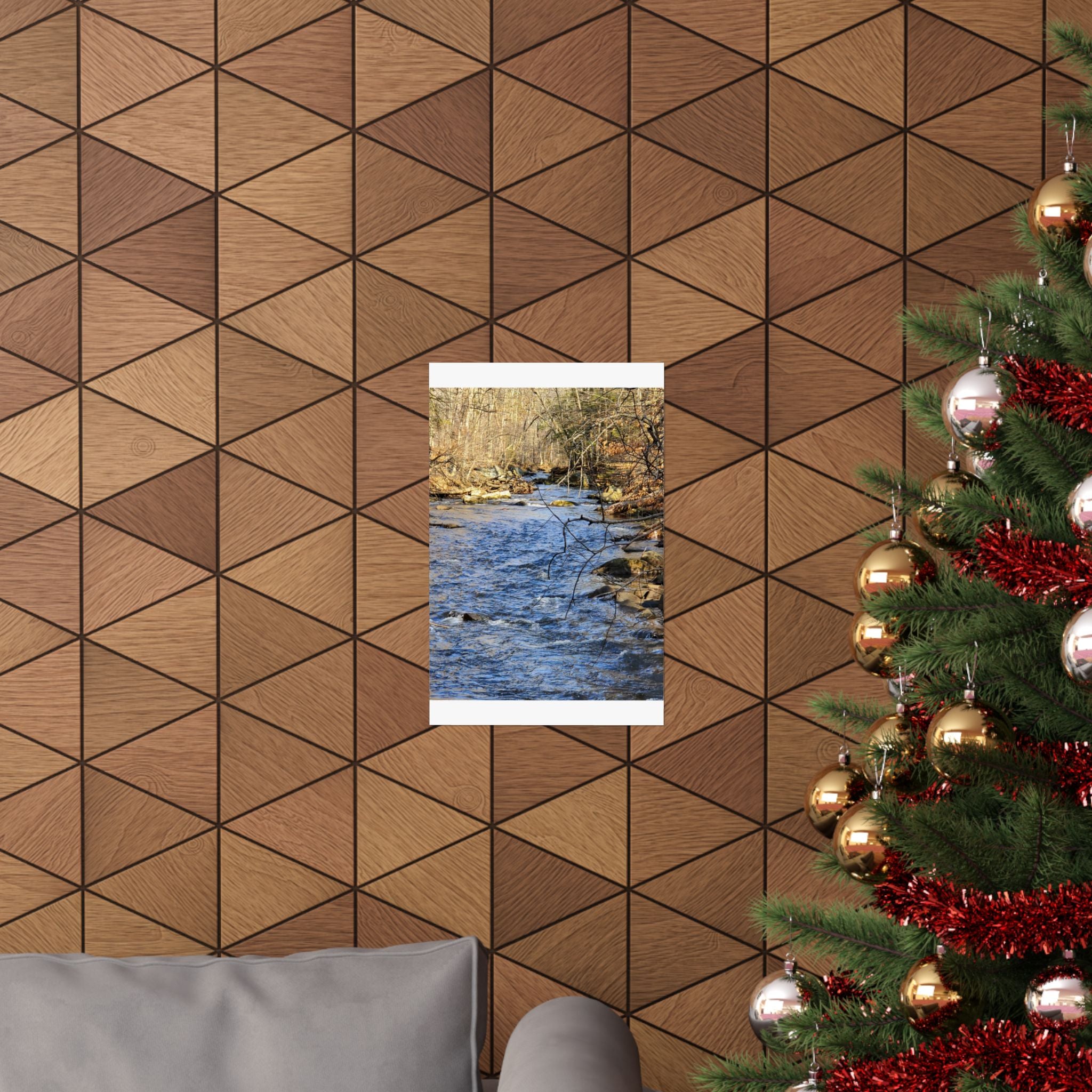 River Stream Nature Poster — Matte Vertical Wall Art for Home & Cabin Décor
