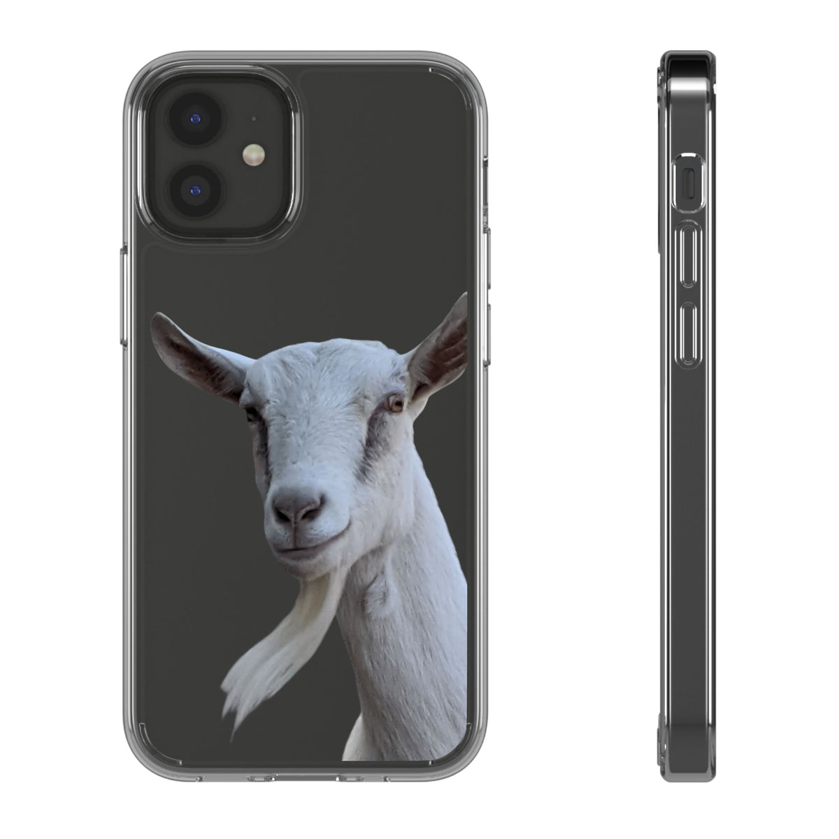 Goat Portrait Clear iPhone Case — Cute Farm Animal Wildlife Photo, Impact-Resistant Clear Phone Cover, Goat Lover Gift